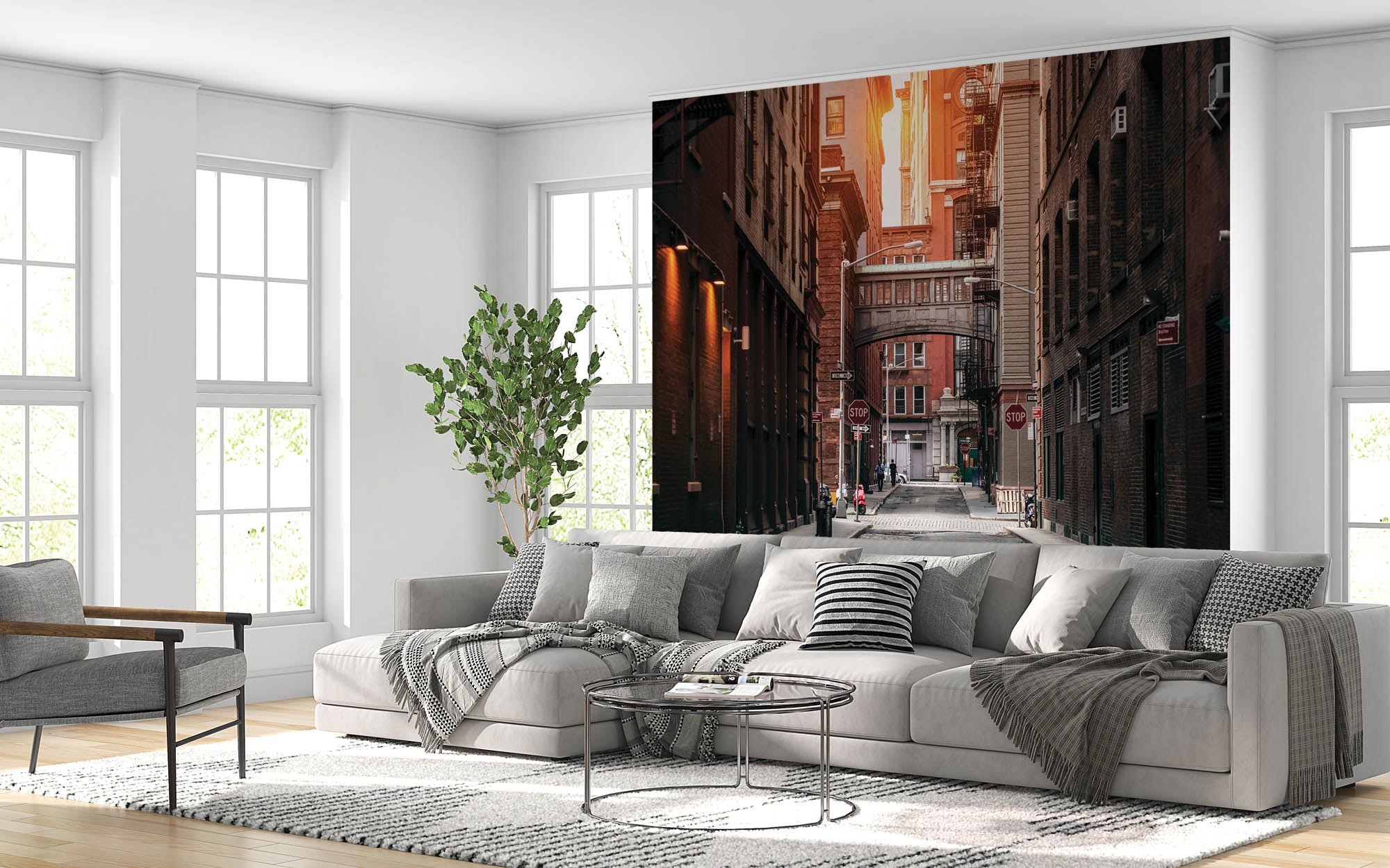 Rode gebouwen New York - LW00334 Fotobehang