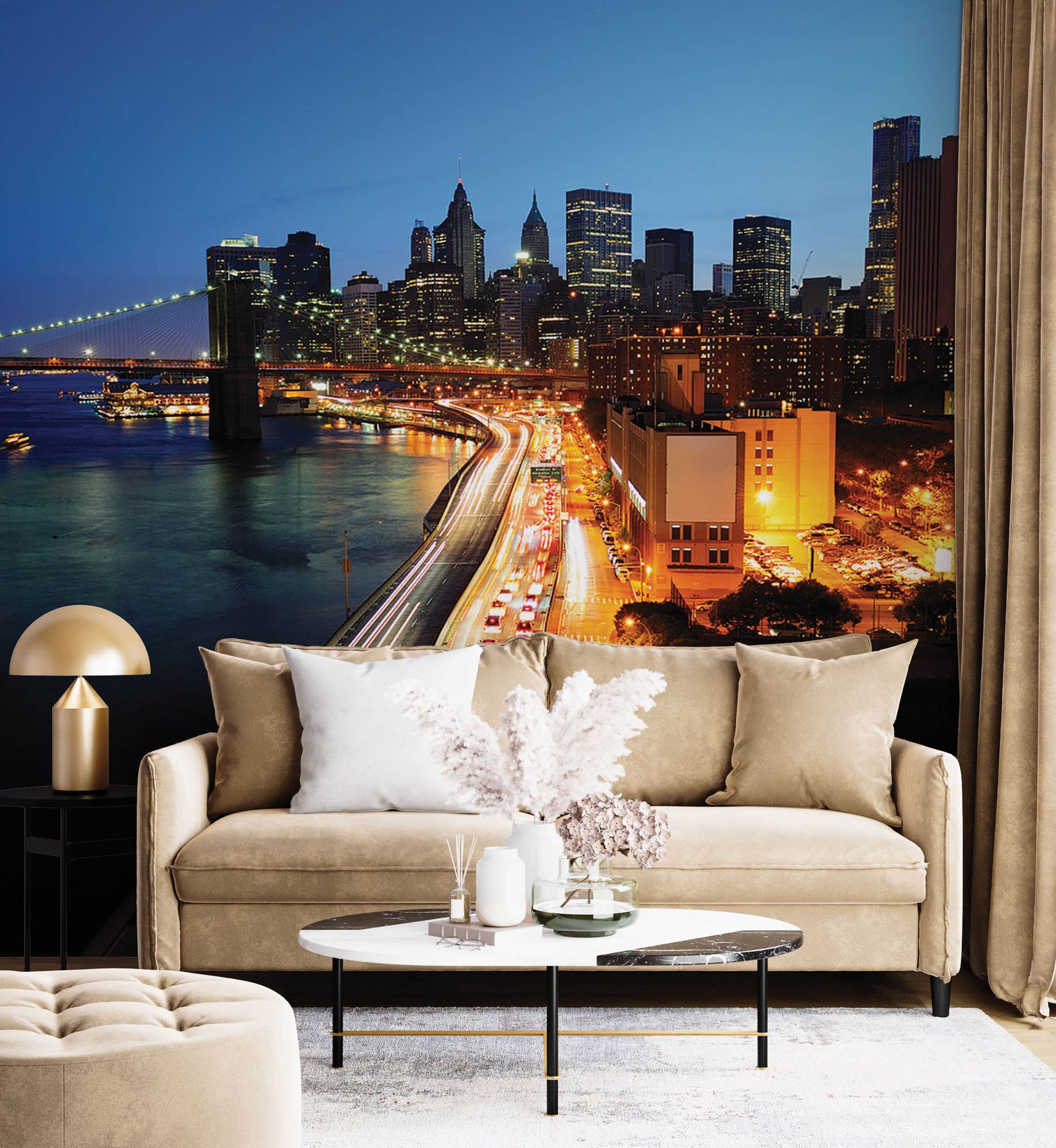 Schemering skyline Manhattan - LW00303 Fotobehang