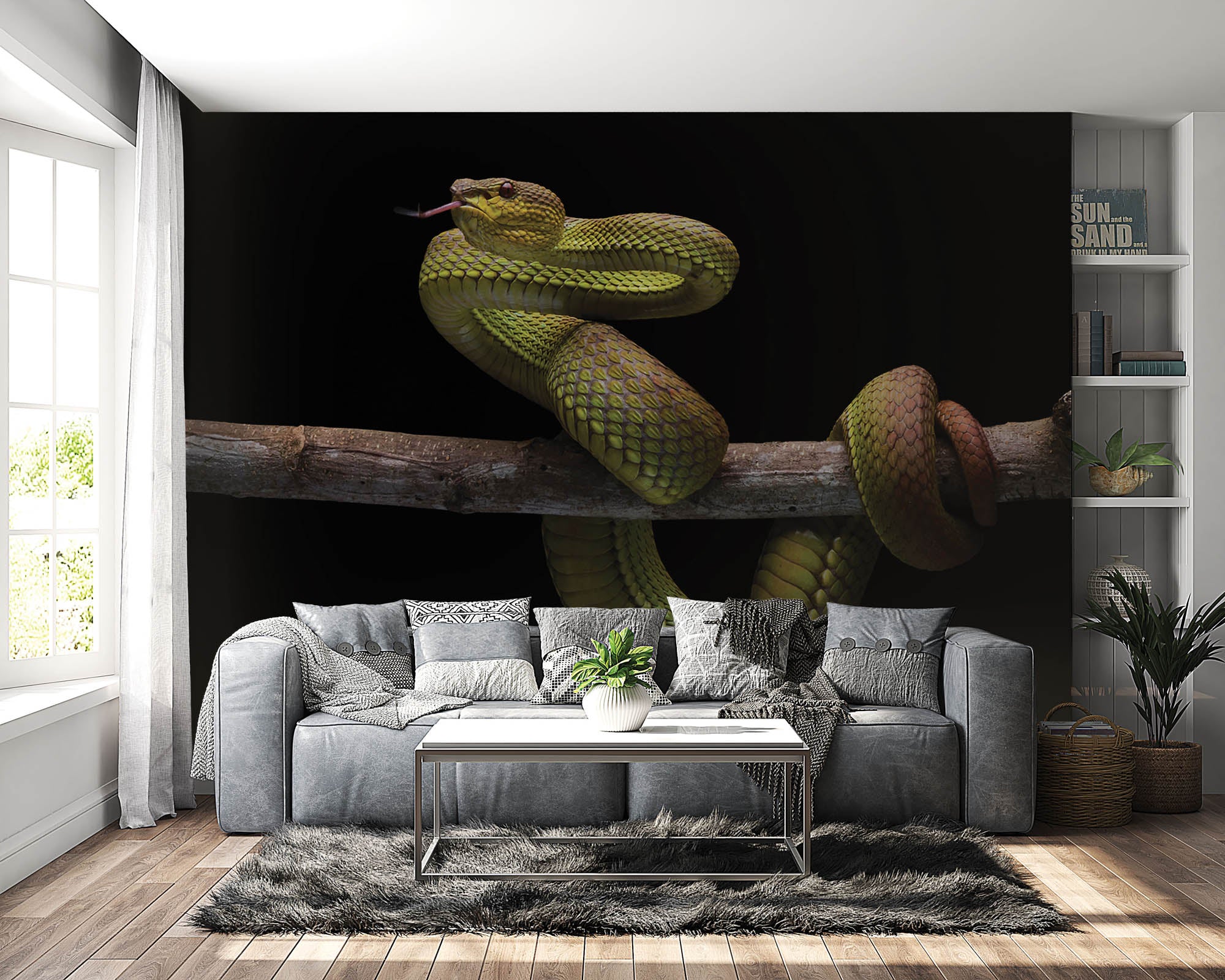 Slang op tak - LW00194 Fotobehang