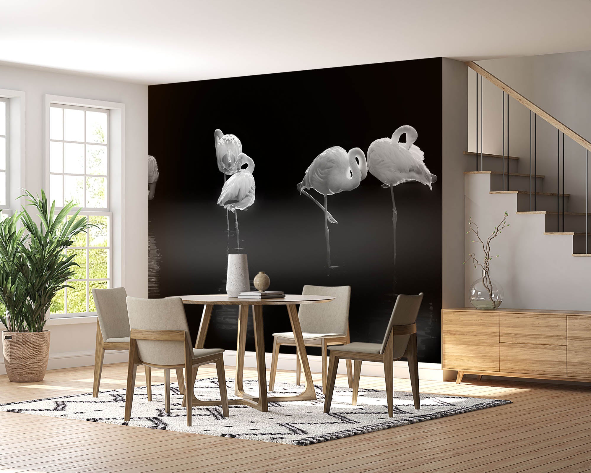 Slapende flamingo's - LW00241 Fotobehang