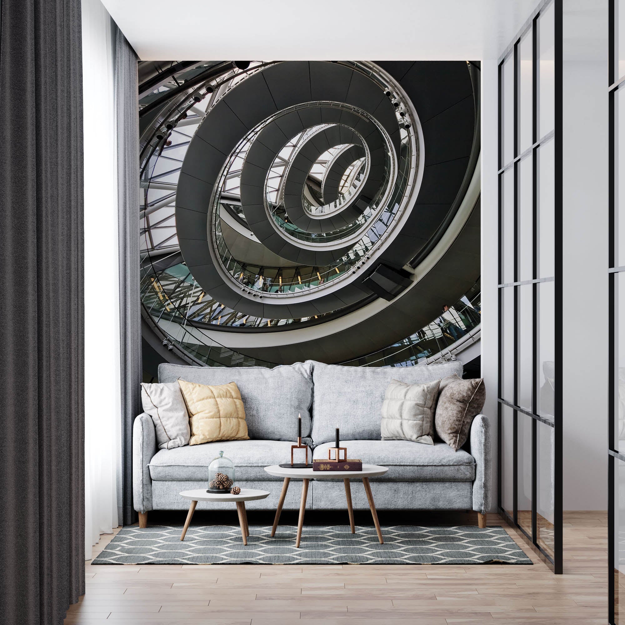 Spiraal trap, city hall, London - LW00002 Fotobehang