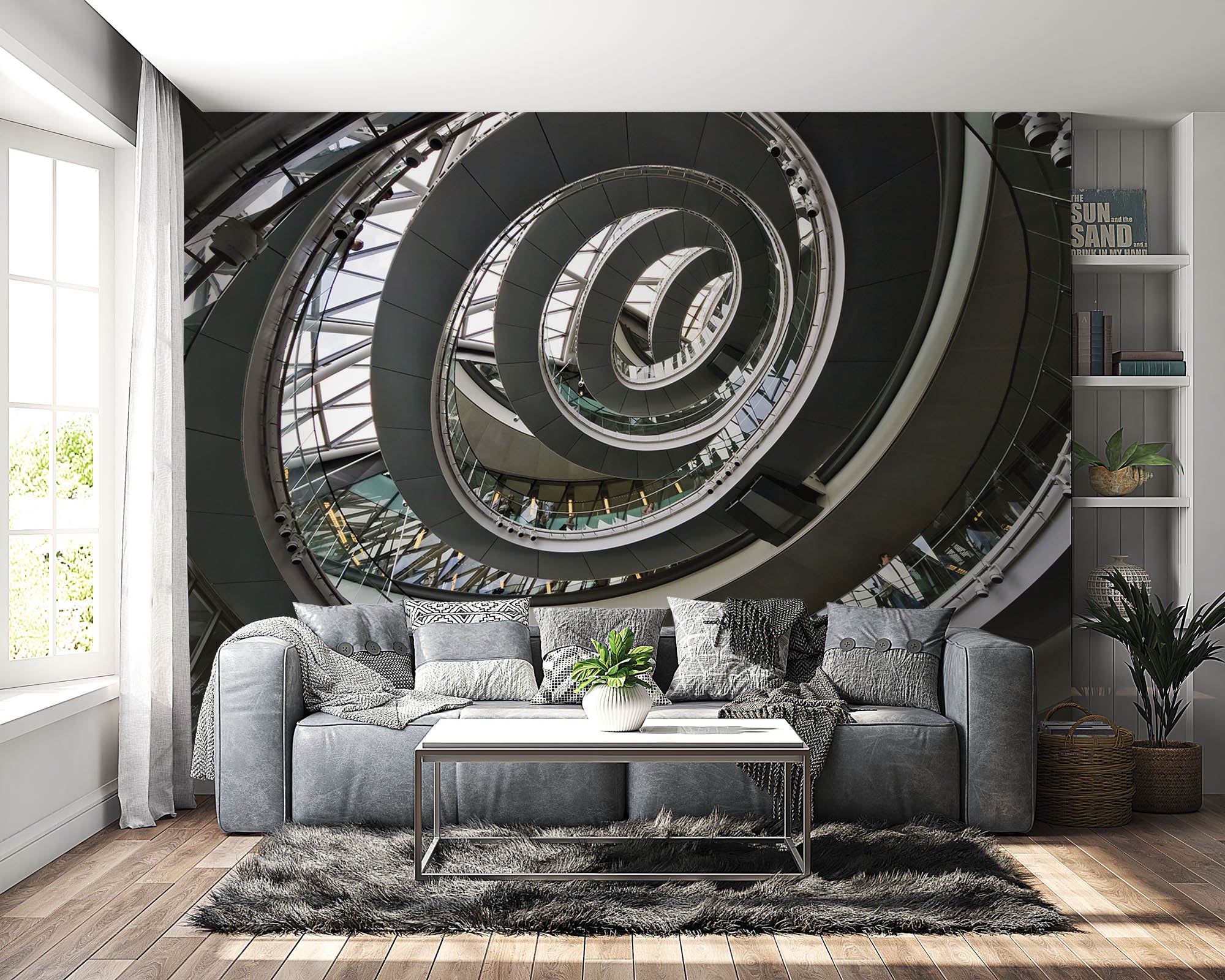 Spiraal trap, city hall, London - LW00002 Fotobehang