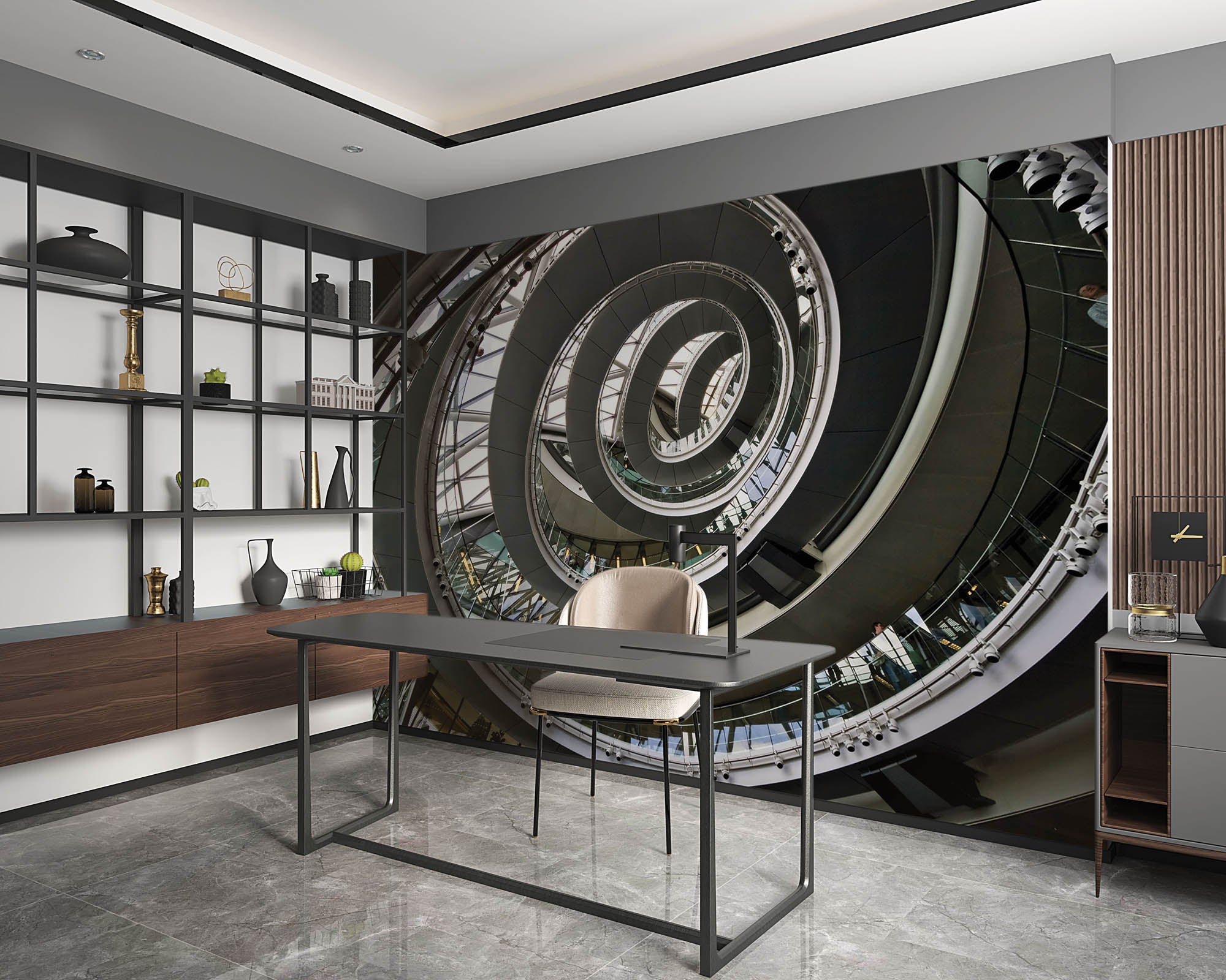 Spiraal trap, city hall, London - LW00002 Fotobehang