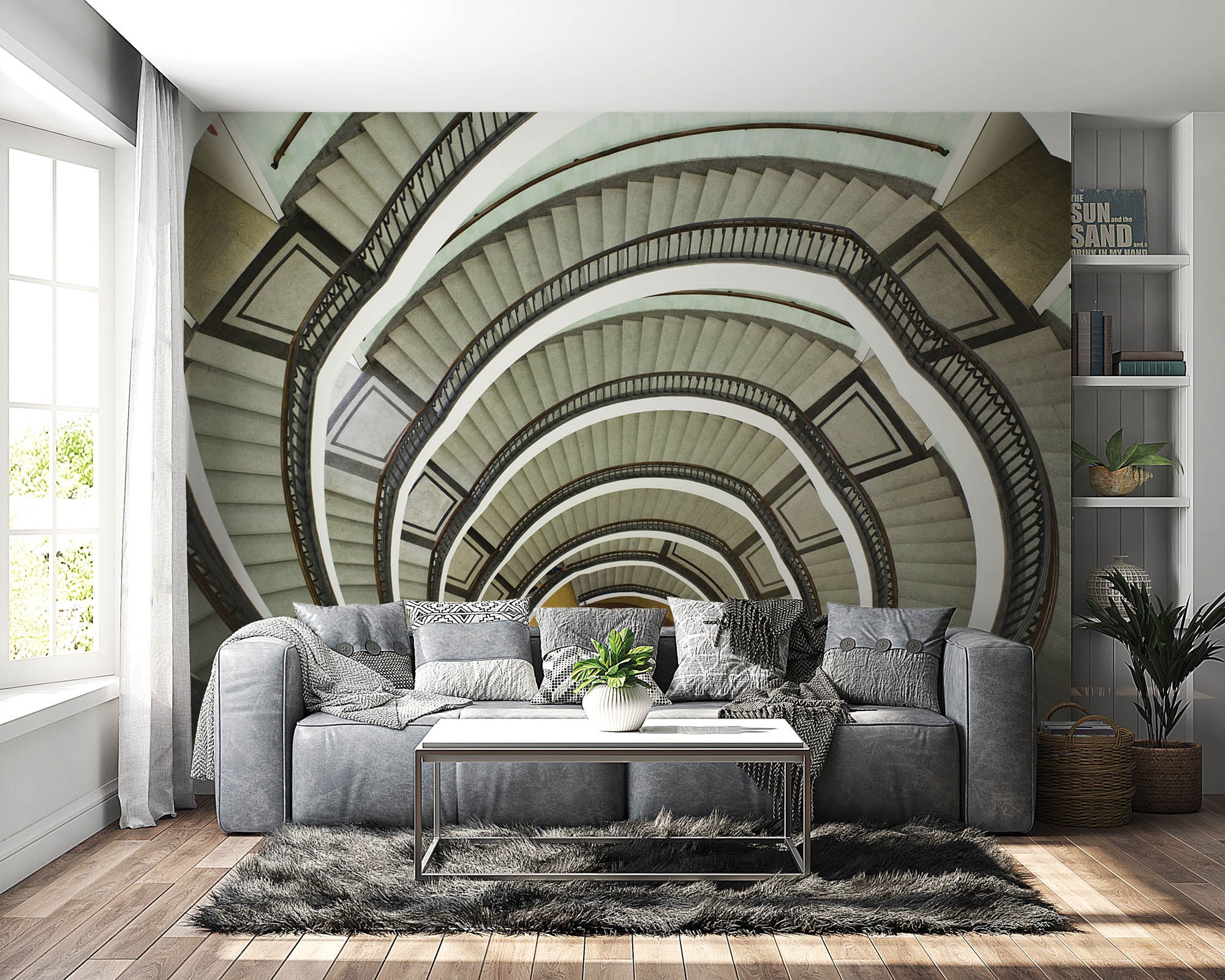 Spiraaltrap in kantoorgebouw - LW00015 Fotobehang