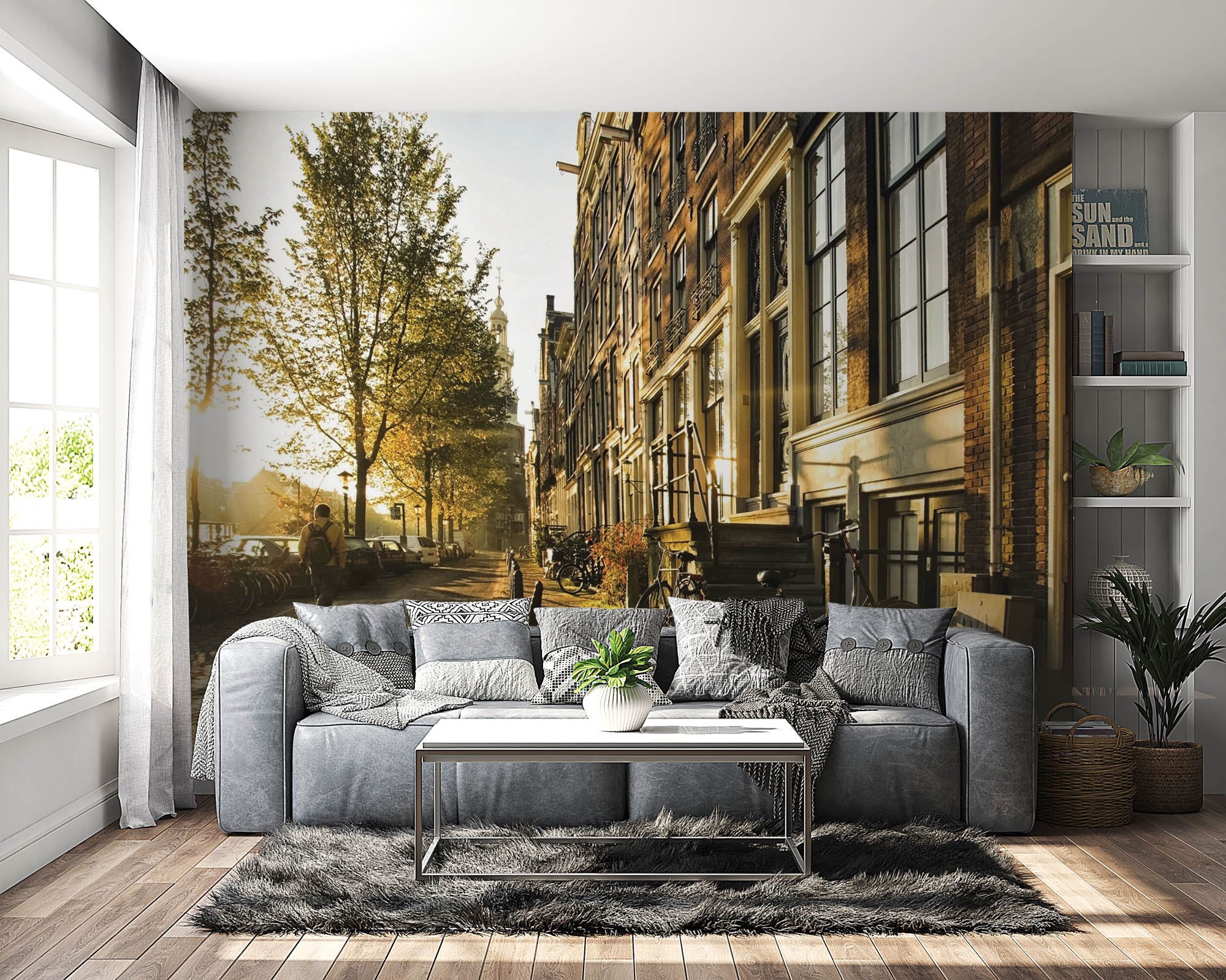 Straat in Amsterdam - LW00353 Fotobehang