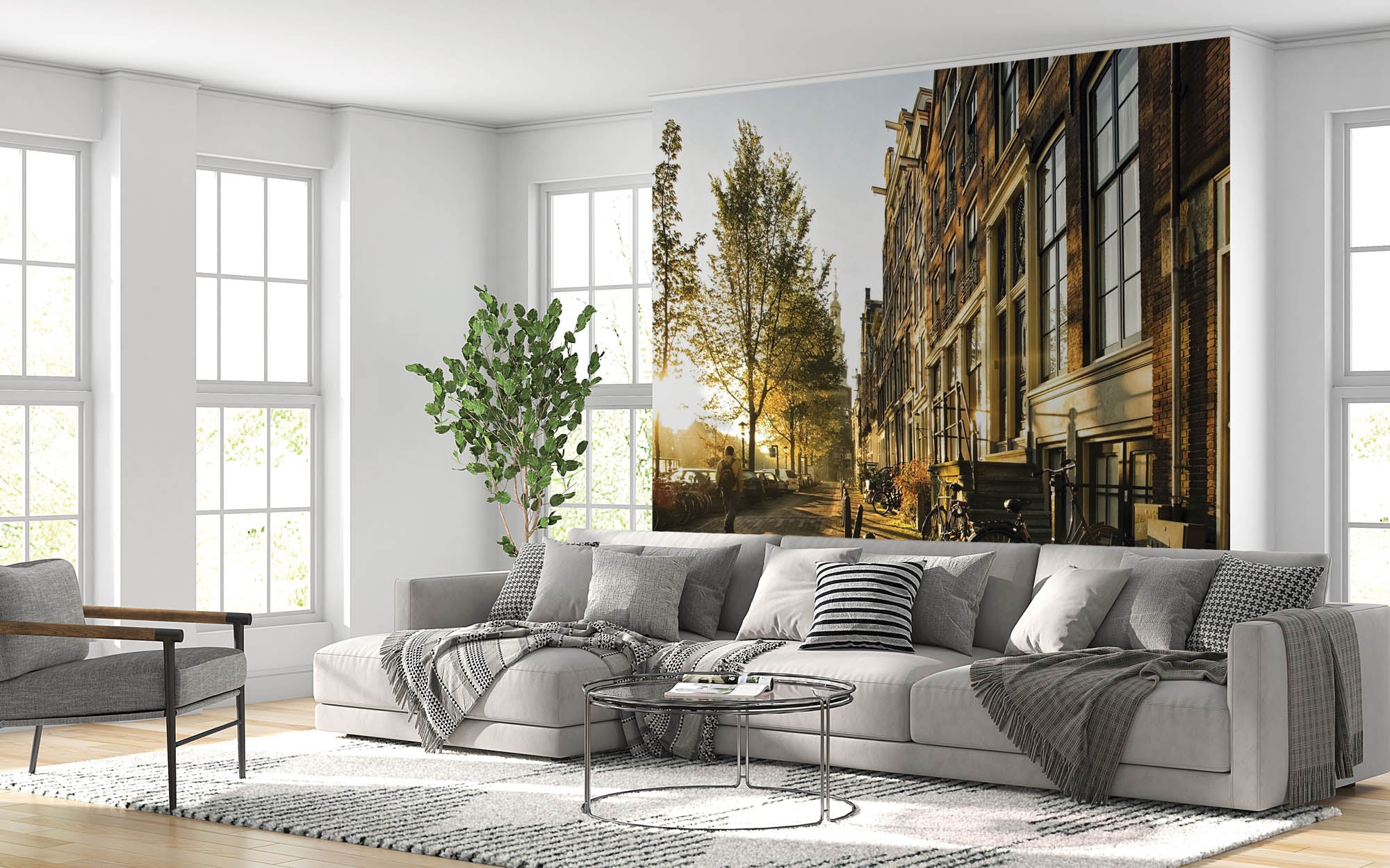 Straat in Amsterdam - LW00353 Fotobehang