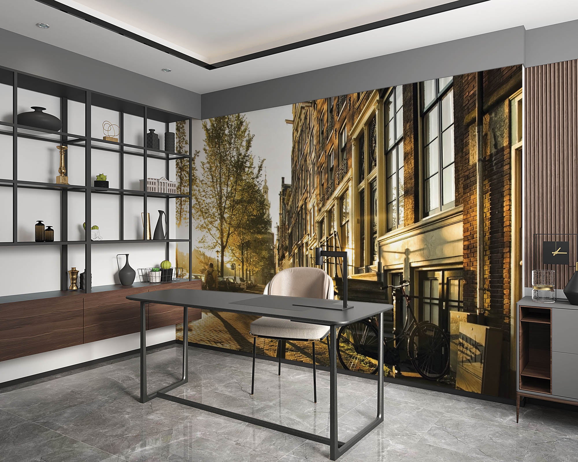 Straat in Amsterdam - LW00353 Fotobehang