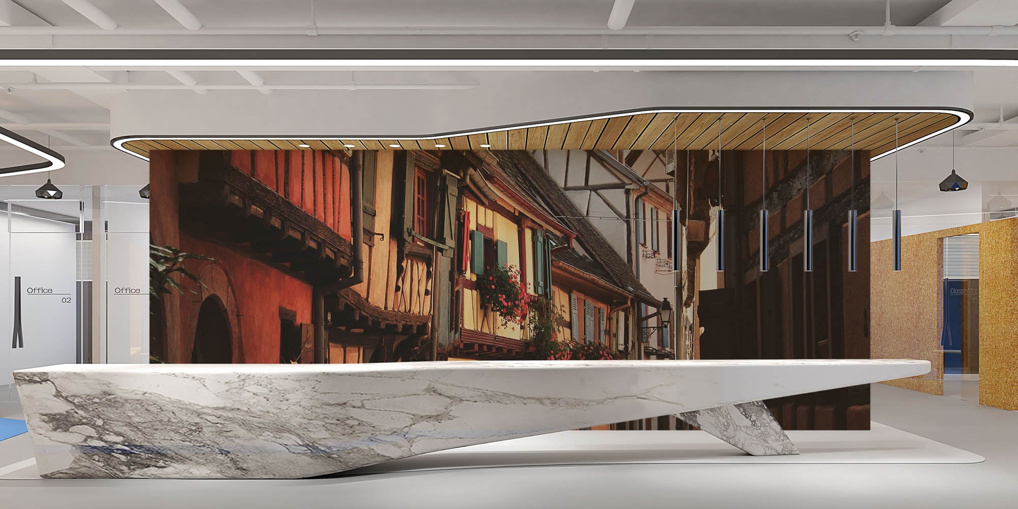 Straat in Equisheim - LW00378 Fotobehang