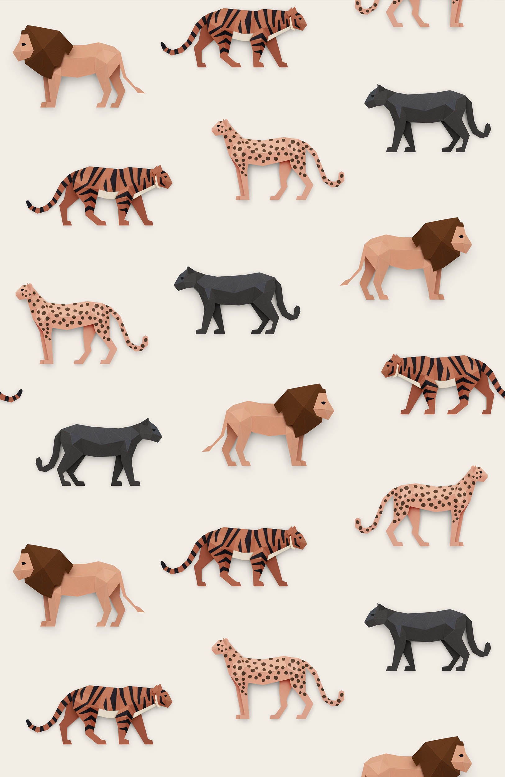 Studio Ditte Big Cats Crème Behang