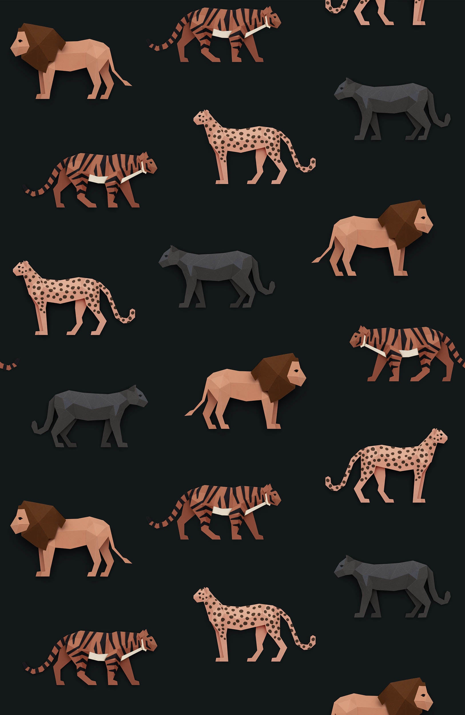 Studio Ditte Big Cats Donker Behang
