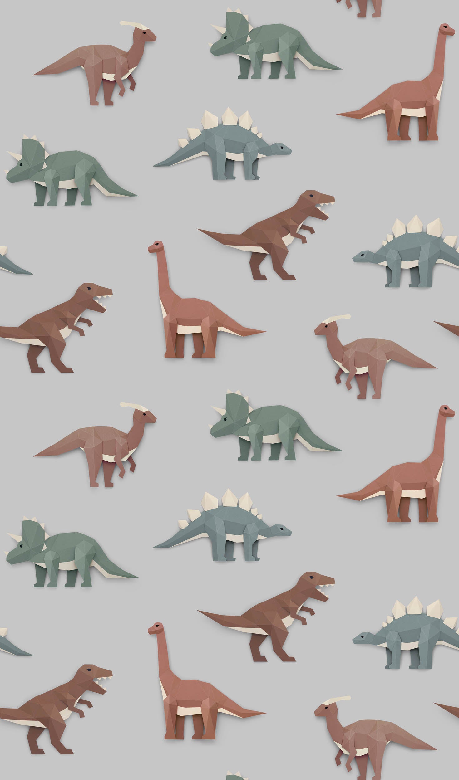 Studio Ditte Dinosaurus Lichtgrijs Behang