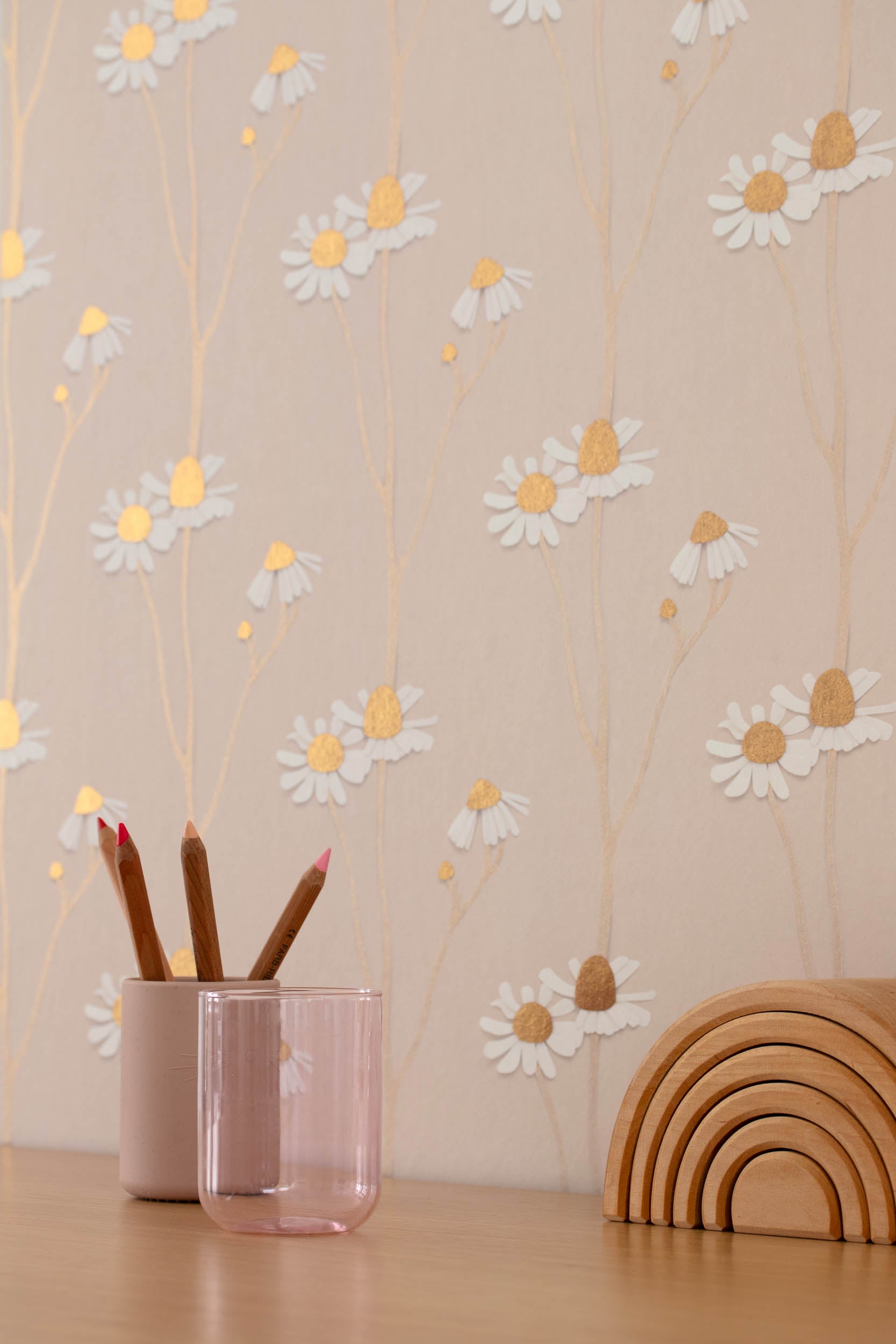 Studio Ditte Kamille Poederroze &Goud Behang