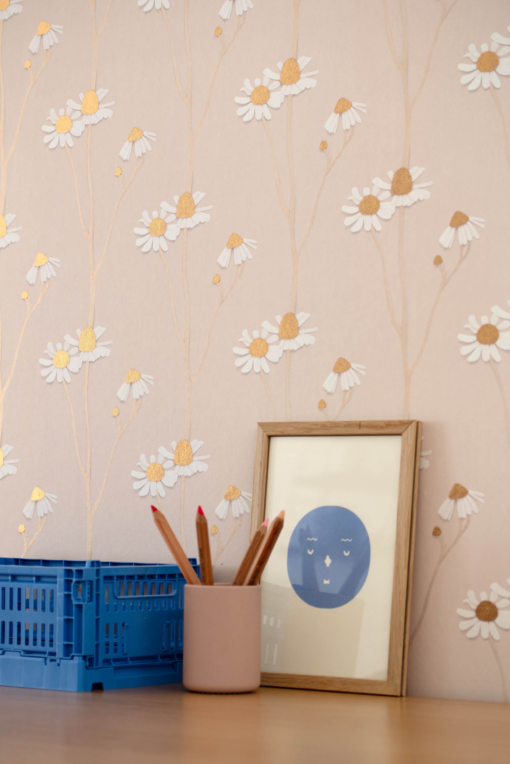 Studio Ditte Kamille Poederroze &Goud Behang