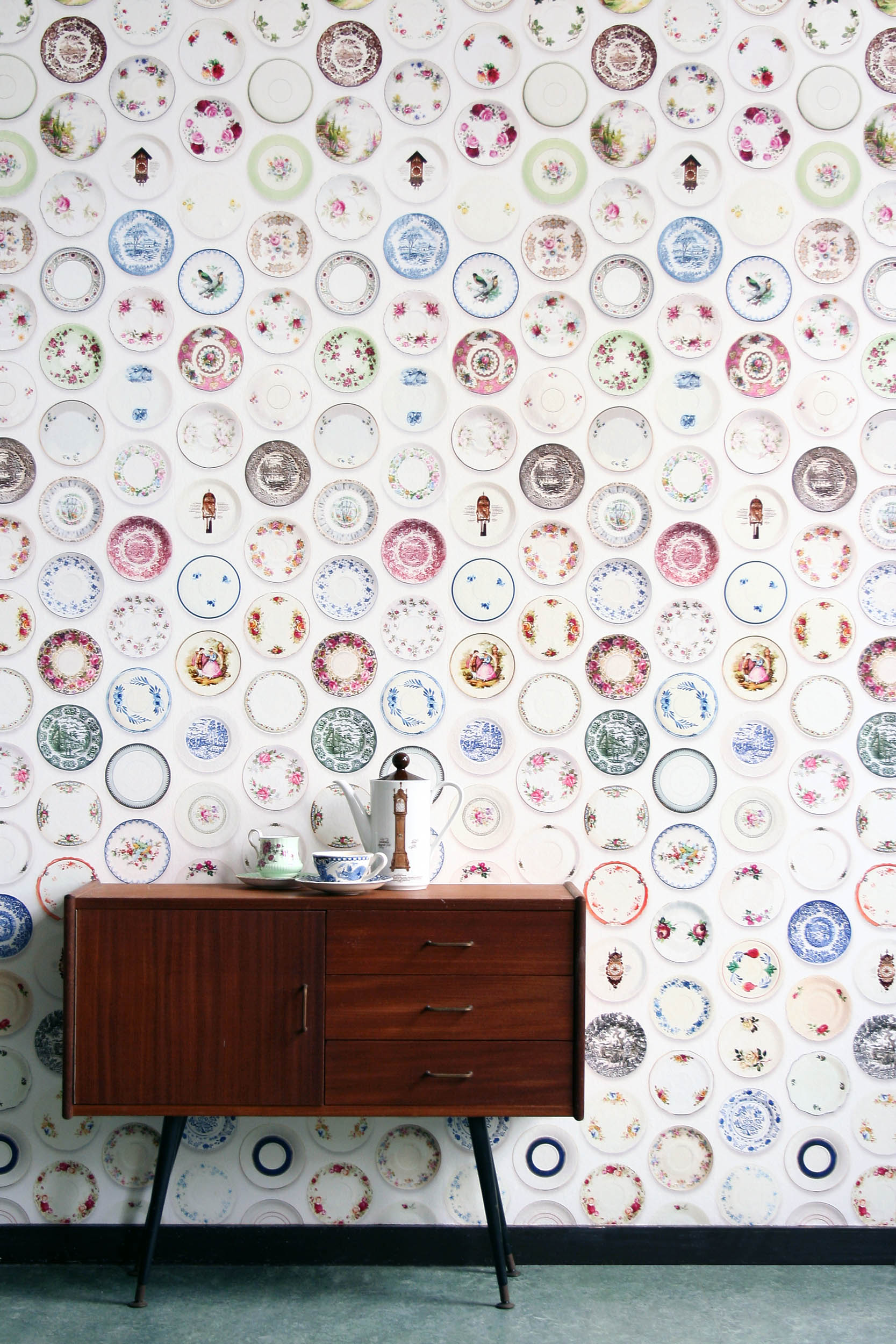 Studio Ditte Porselein Kleurrijke Schotels Behang