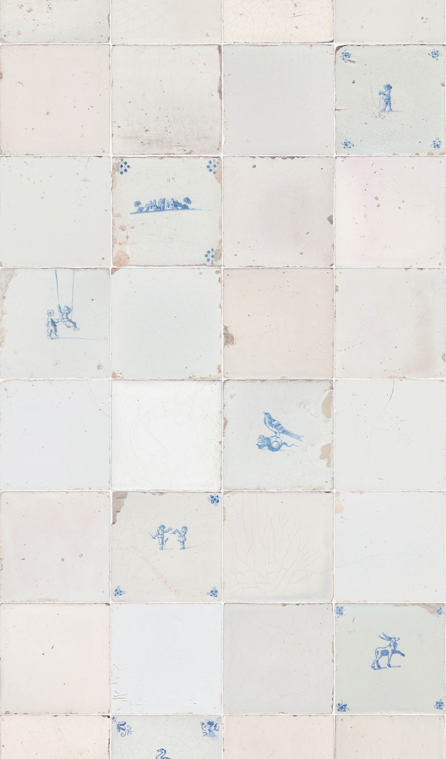 Studio Ditte Tegeltjes Antiek - Blauw Behang