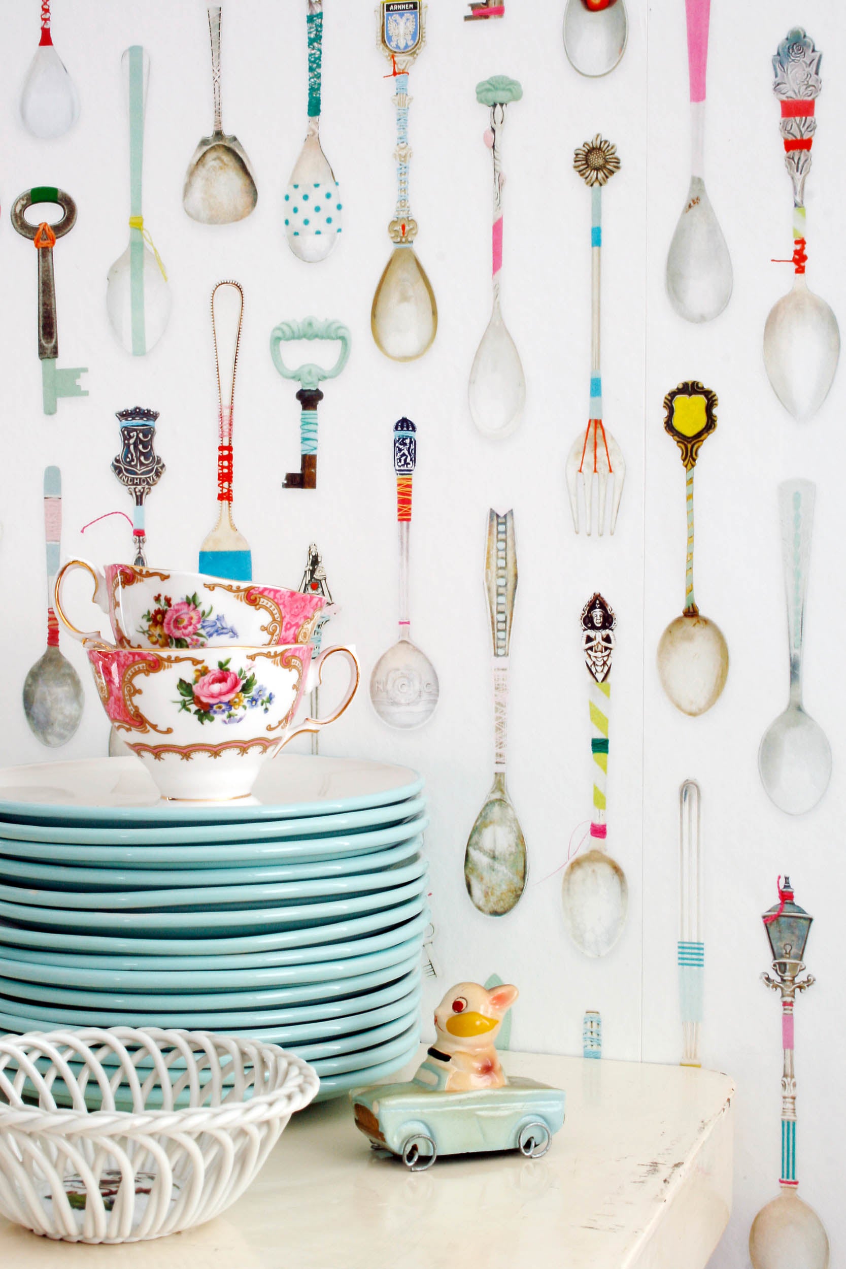 Studio Ditte Theelepeltjes Brocante Behang