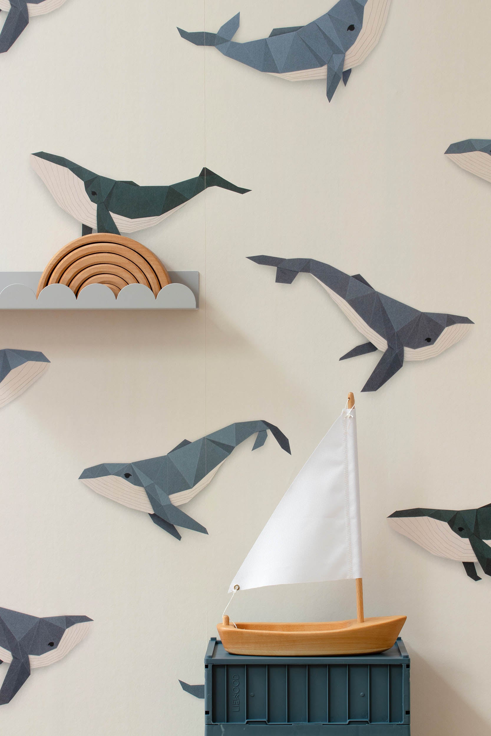 Studio Ditte Walvis Crème Behang