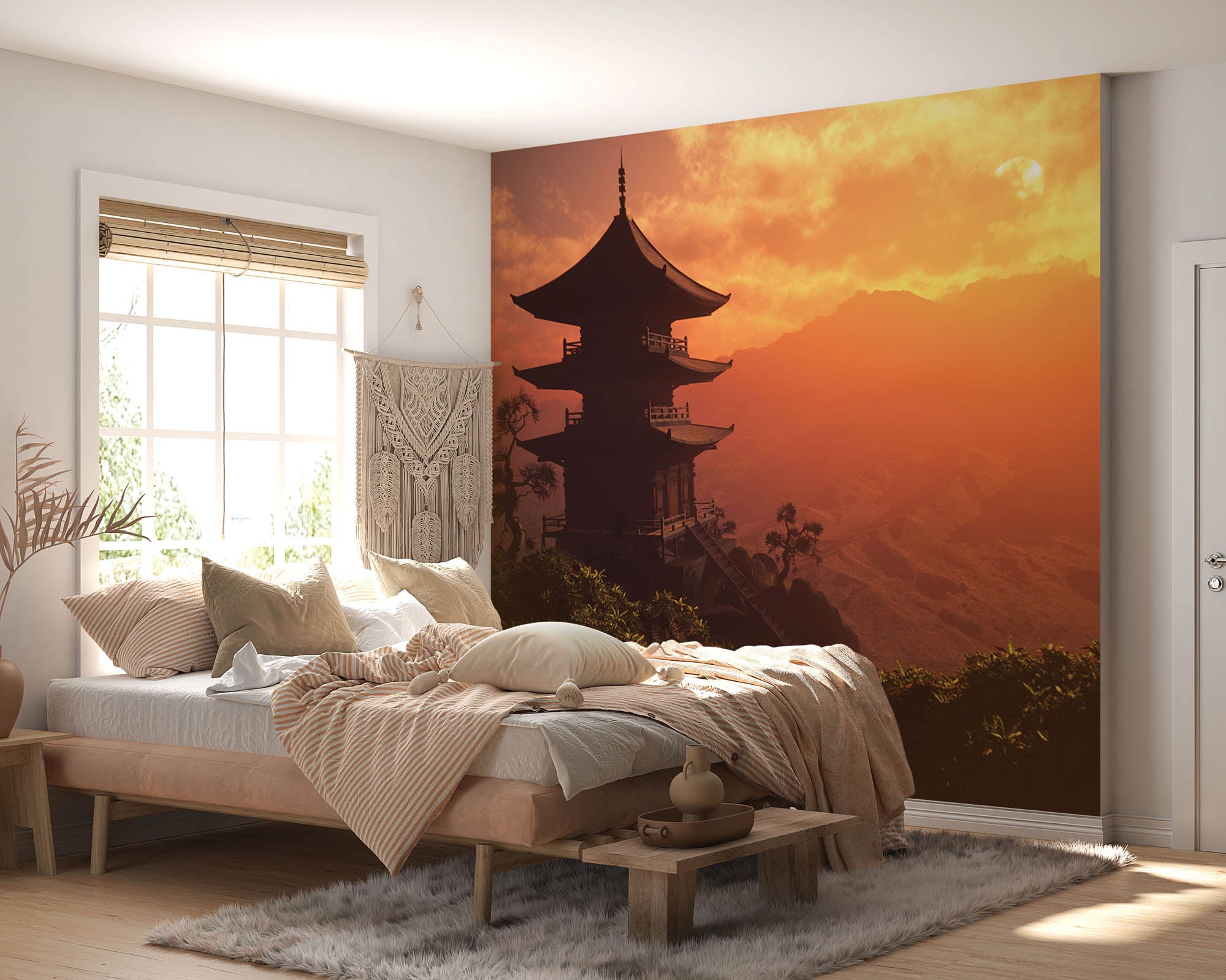 Tempel bij zonsondergang - LW00082 Fotobehang