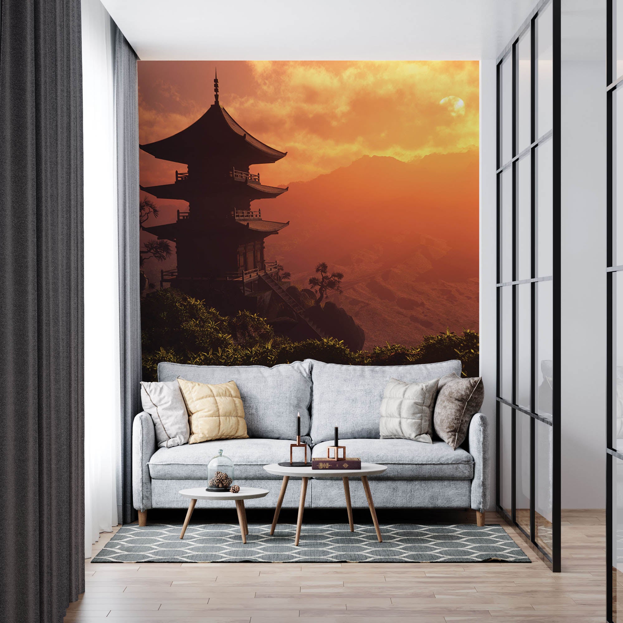Tempel bij zonsondergang - LW00082 Fotobehang