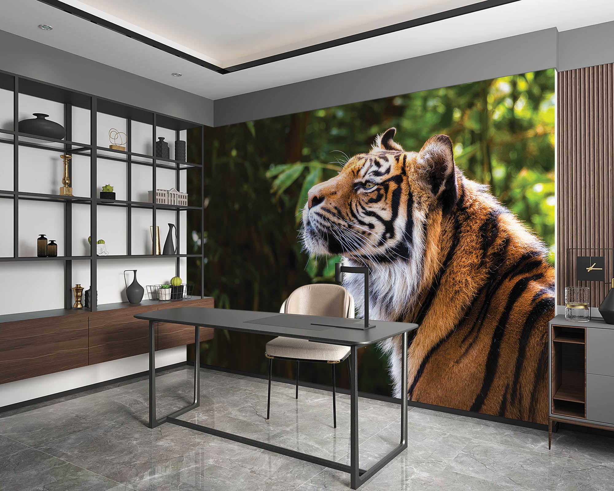 Tijger zijaanzicht kop - LW00177 Fotobehang