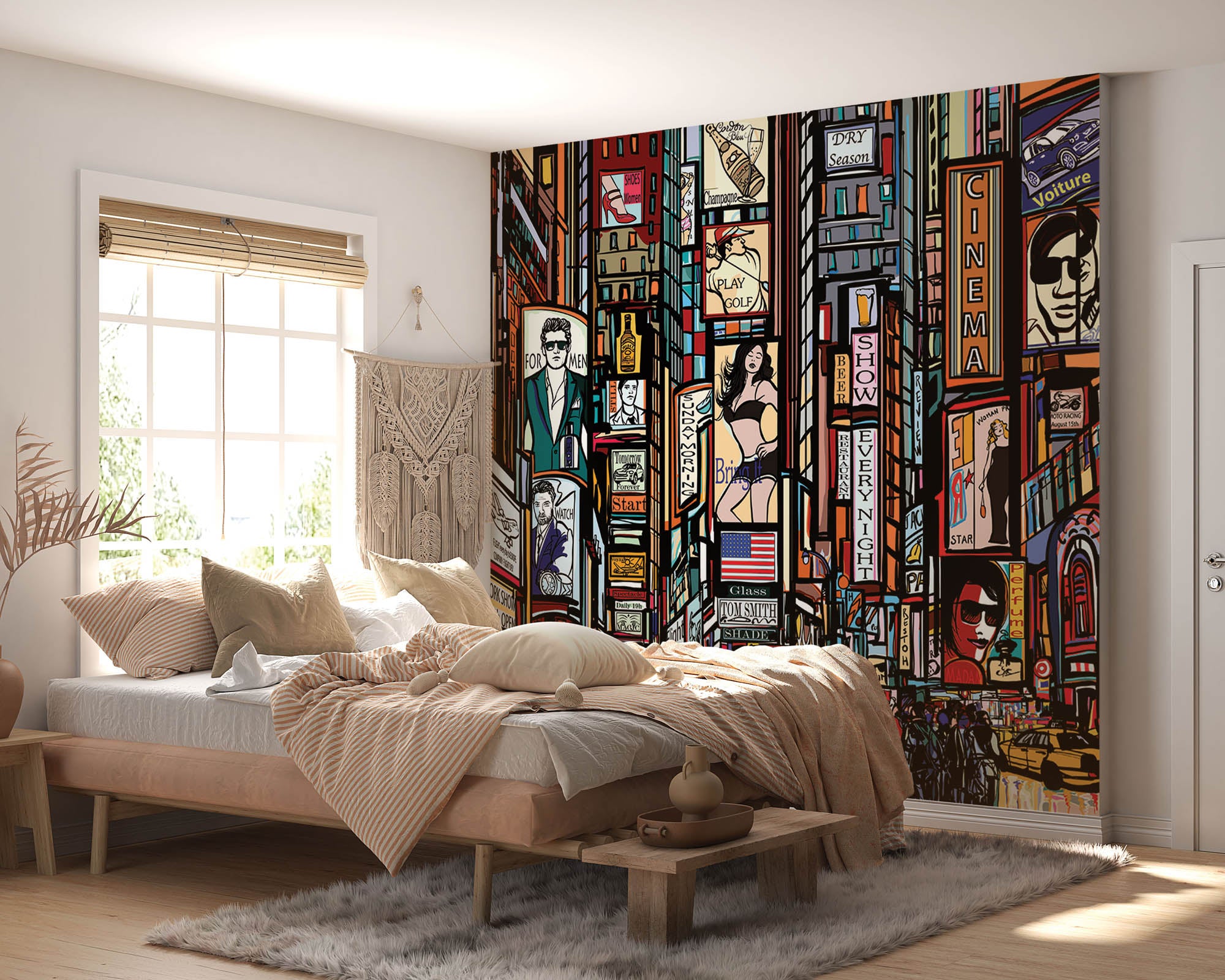 Times Square getekend - LW00301 Fotobehang