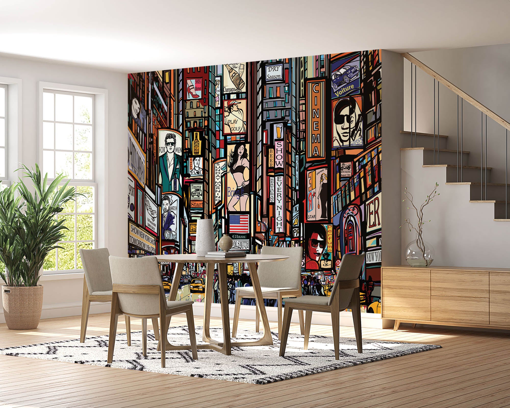 Times Square getekend - LW00301 Fotobehang