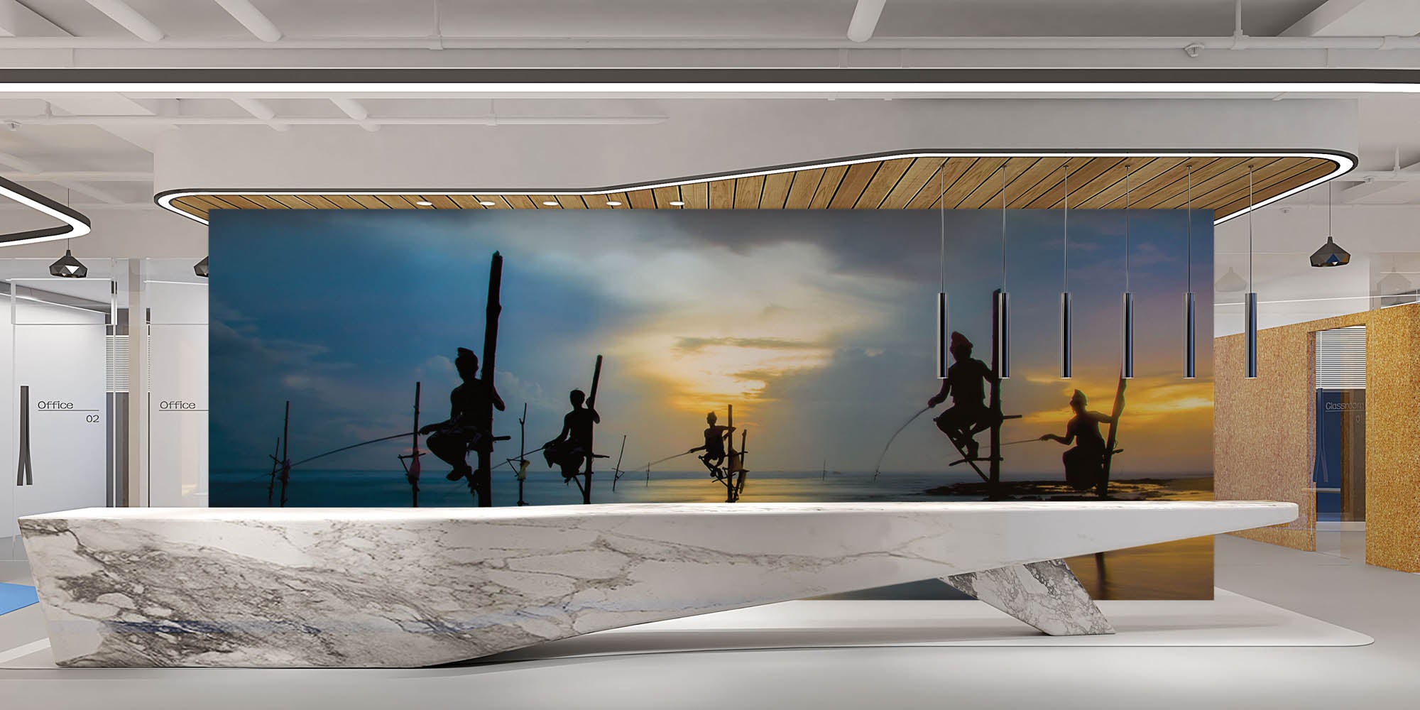 Traditionele vissers Sri Lanka - LW00089 Fotobehang