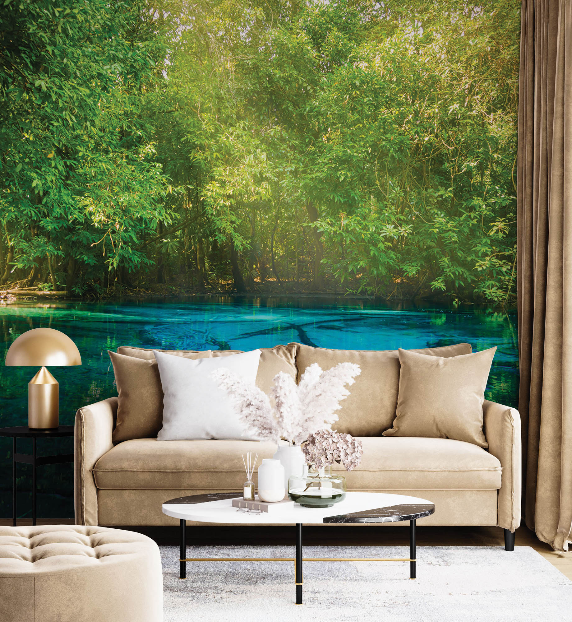 Vijver in bos - LW00261 Fotobehang