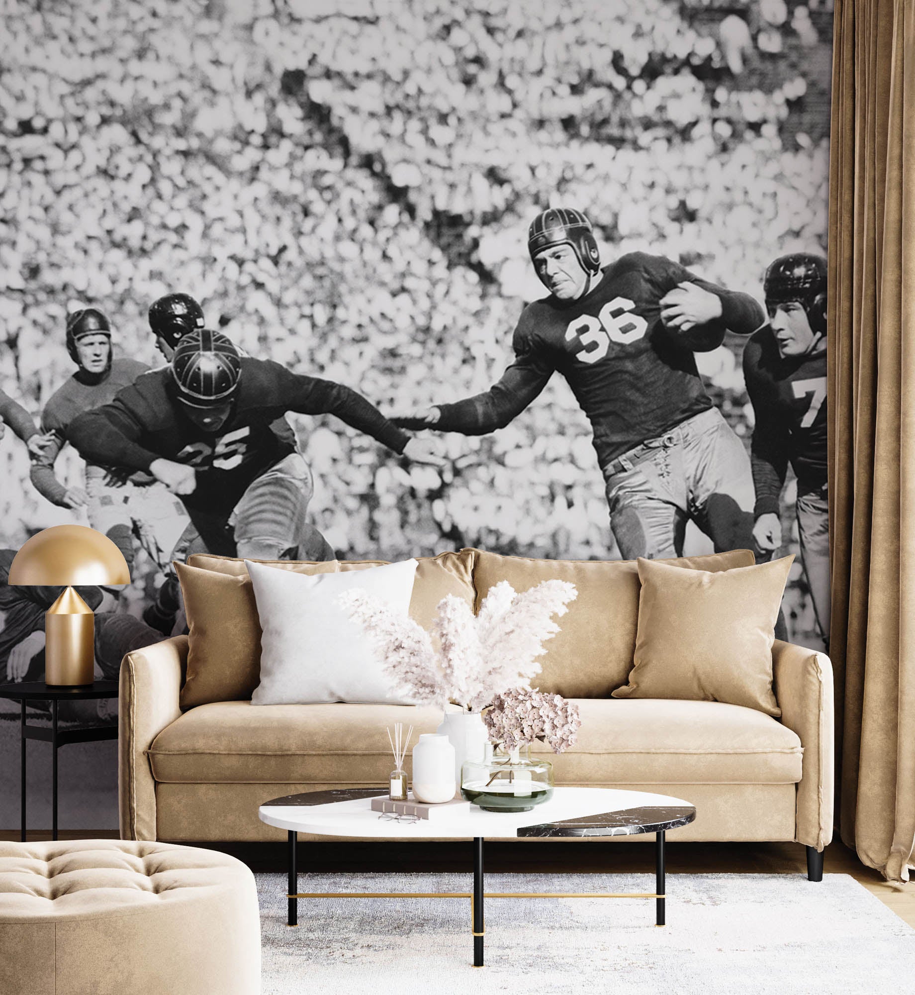 Vintage Amerikaans voetbal - LW00399 Fotobehang