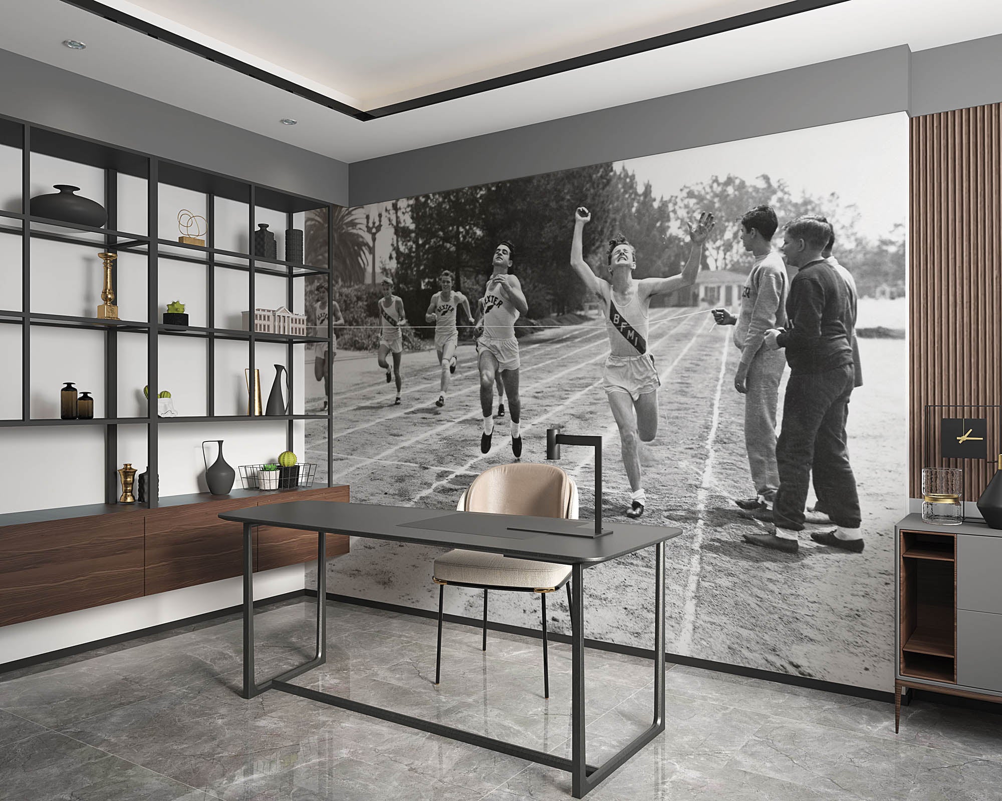 Vintage hardlopers finish - LW00398 Fotobehang