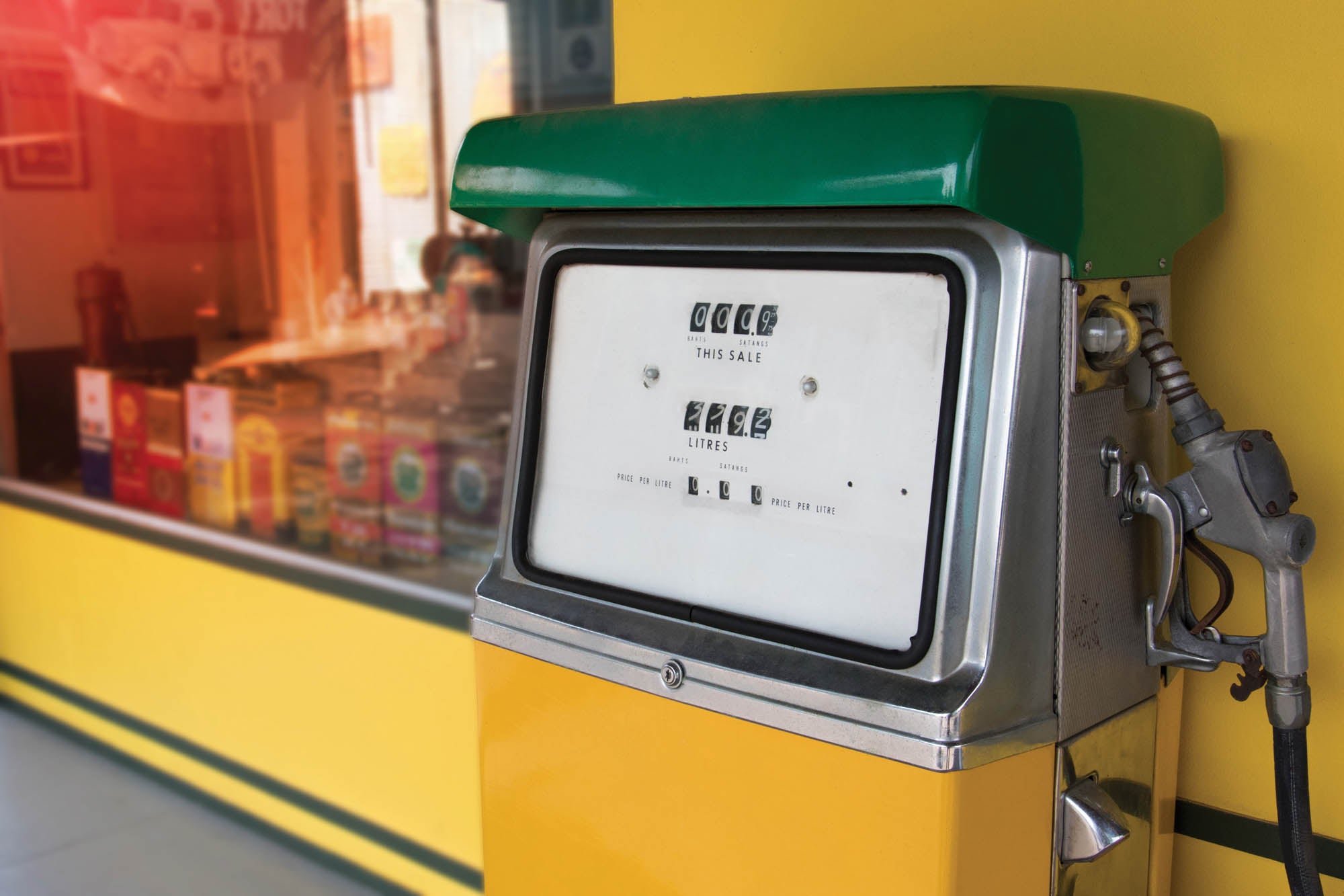 Vintage oliepomp - LW00437 Fotobehang