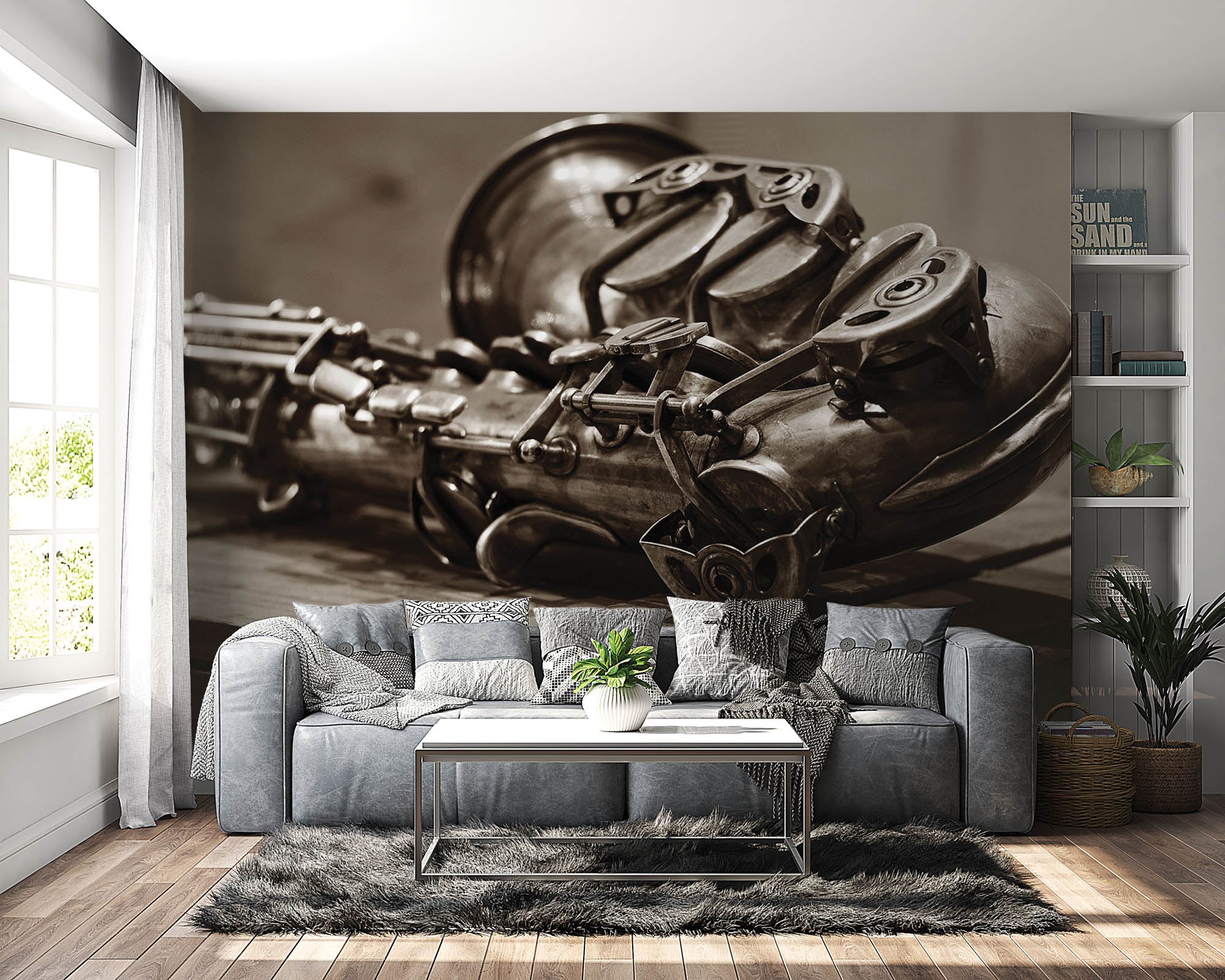 Vintage saxofoon - LW00427 Fotobehang