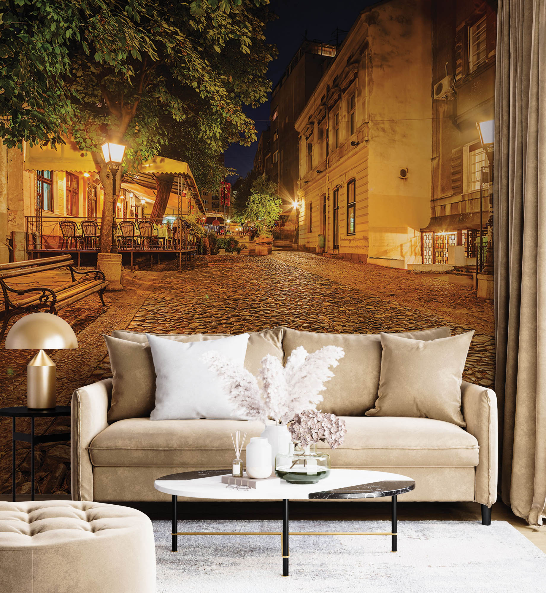 Vintage straat - LW00360 Fotobehang