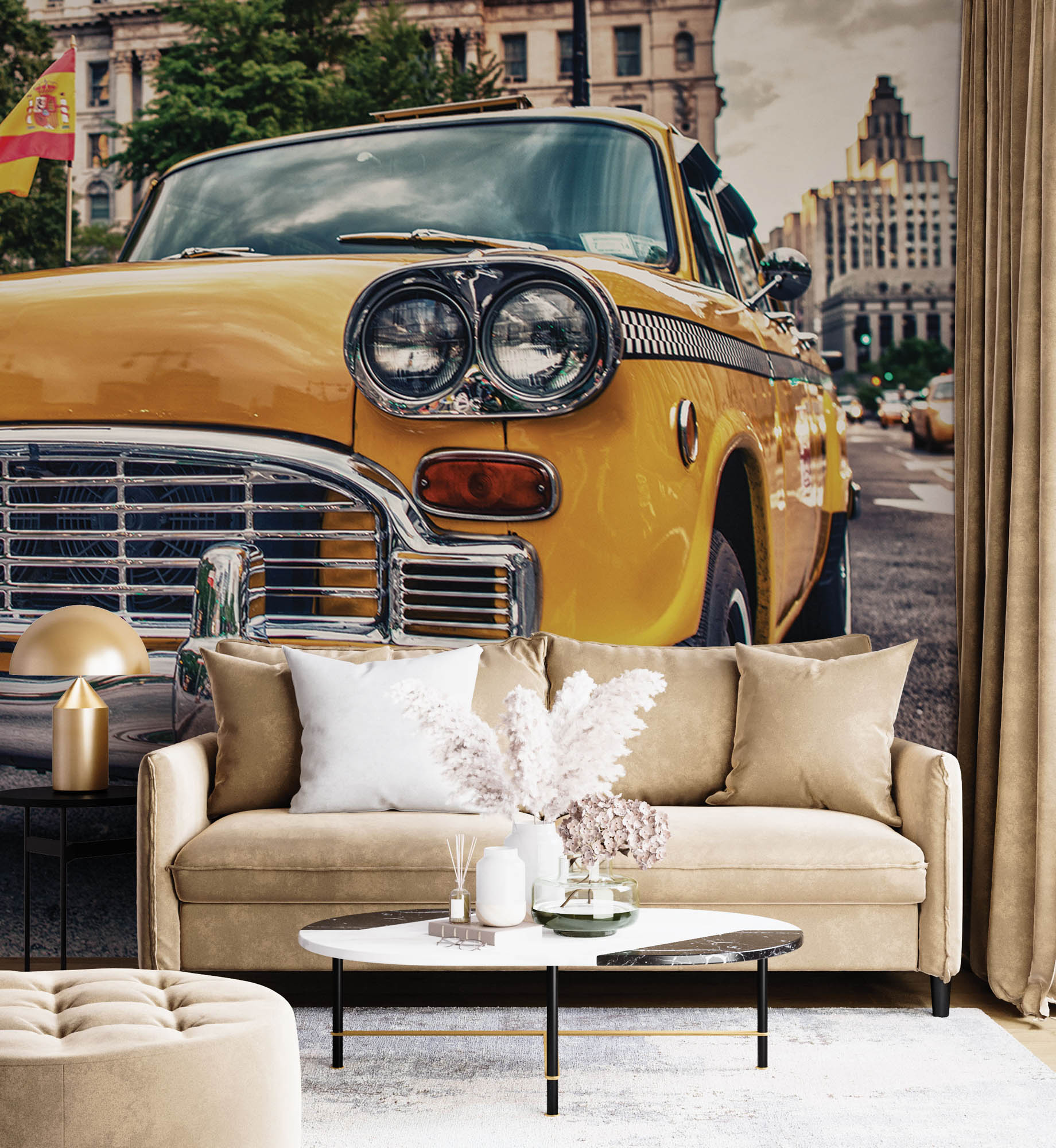 Vintage taxi - LW00308 Fotobehang