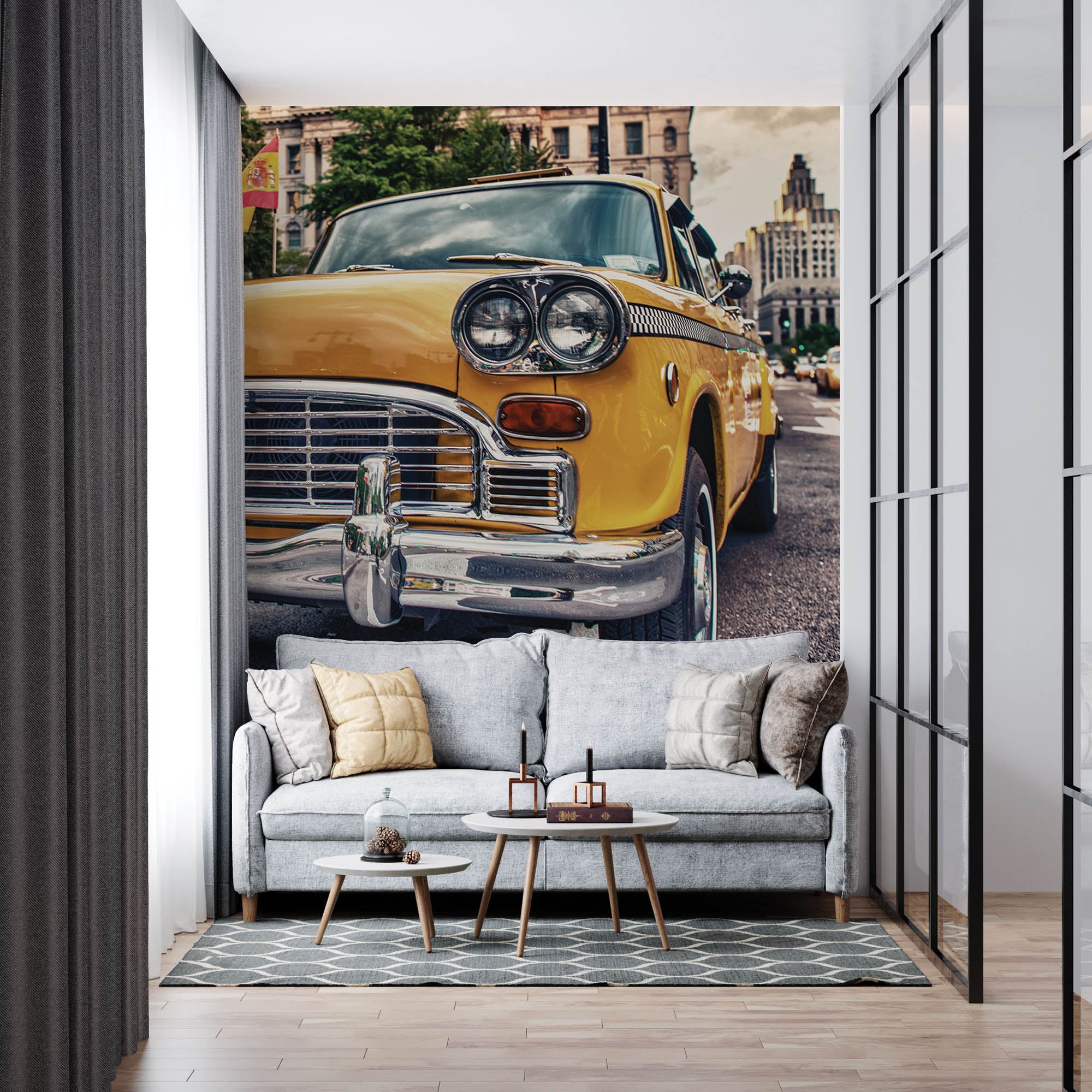 Vintage taxi - LW00308 Fotobehang