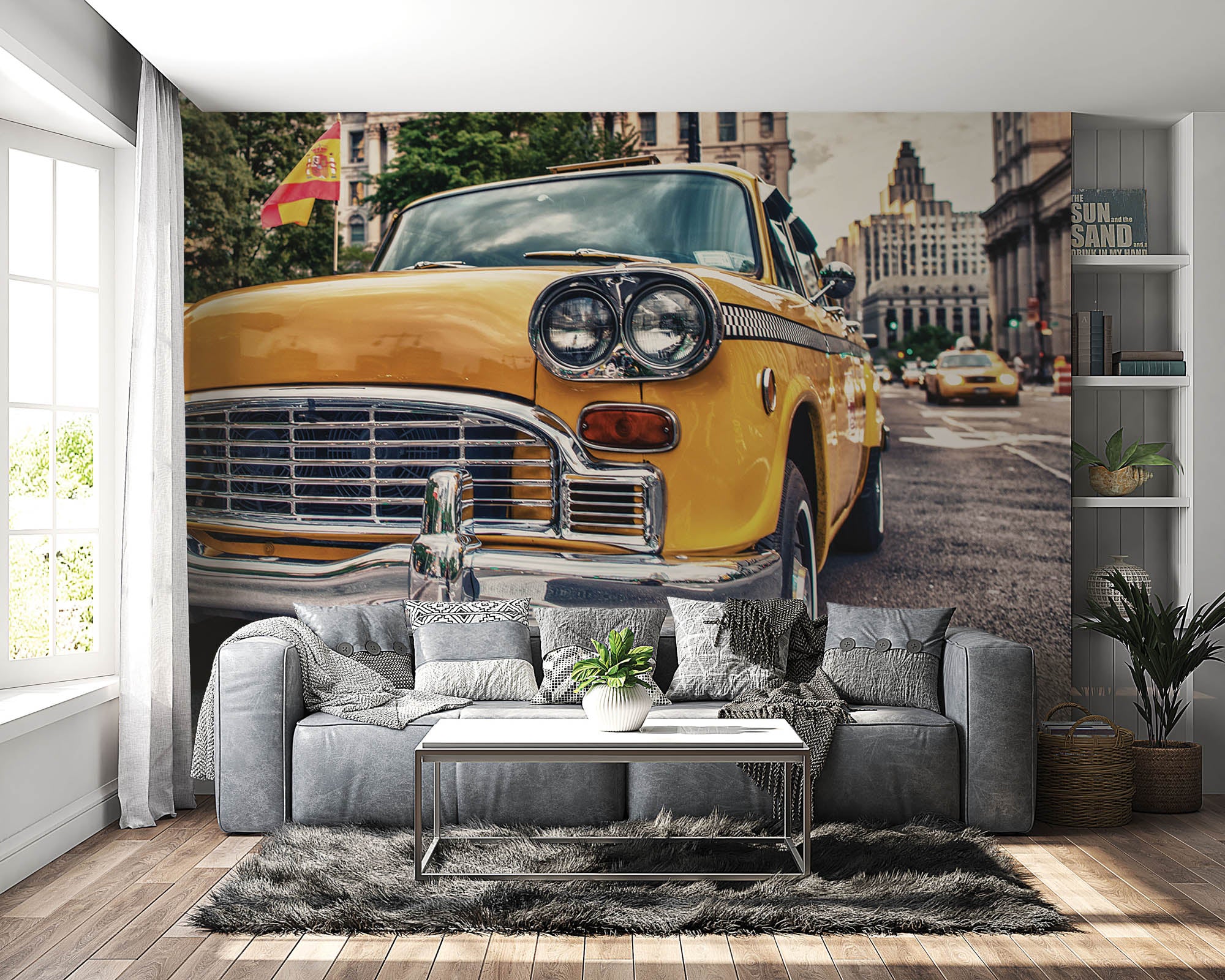 Vintage taxi - LW00308 Fotobehang