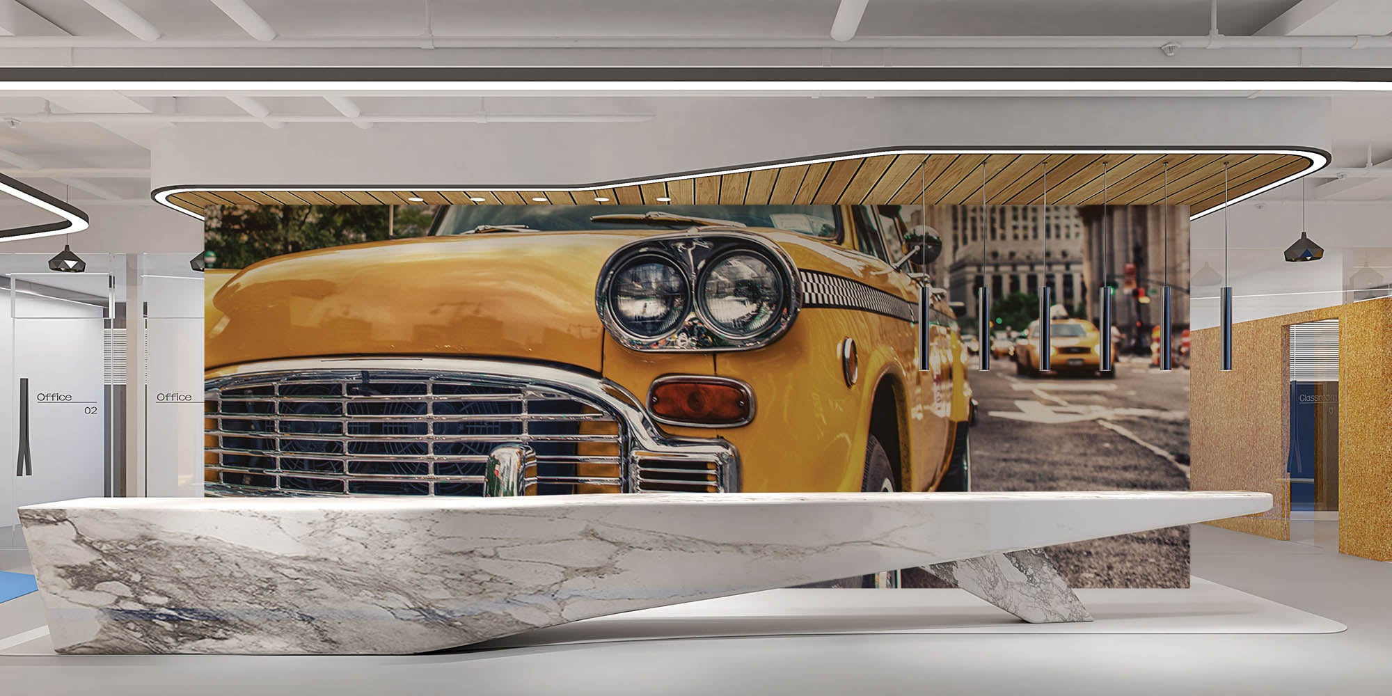 Vintage taxi - LW00308 Fotobehang