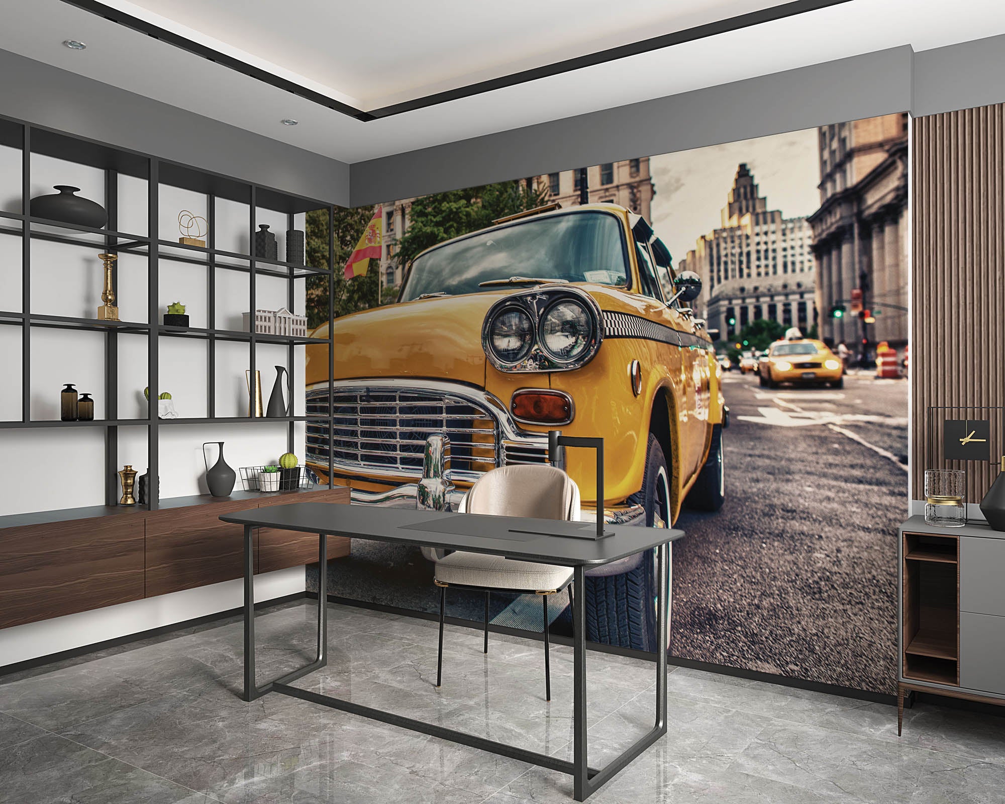 Vintage taxi - LW00308 Fotobehang