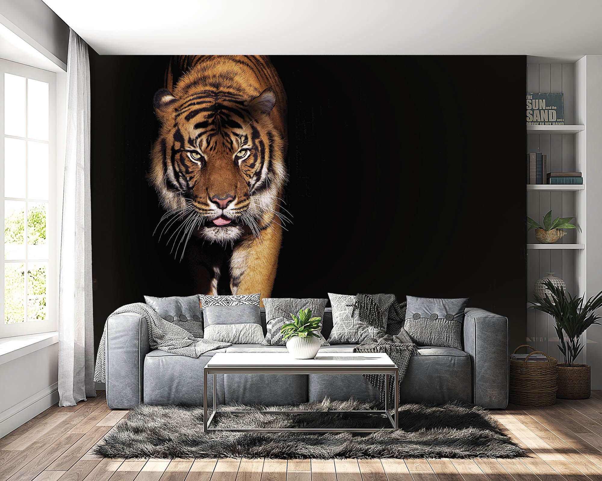 Vooraanzicht tijger - LW00168 Fotobehang