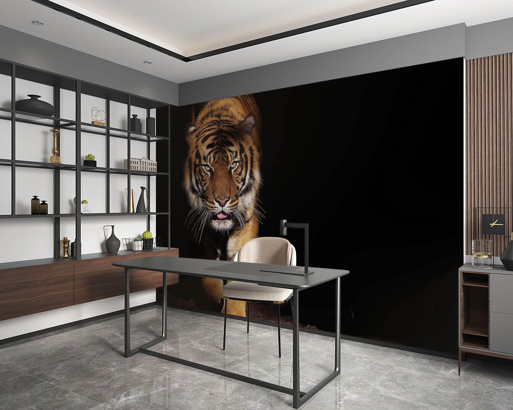 Vooraanzicht tijger - LW00168 Fotobehang