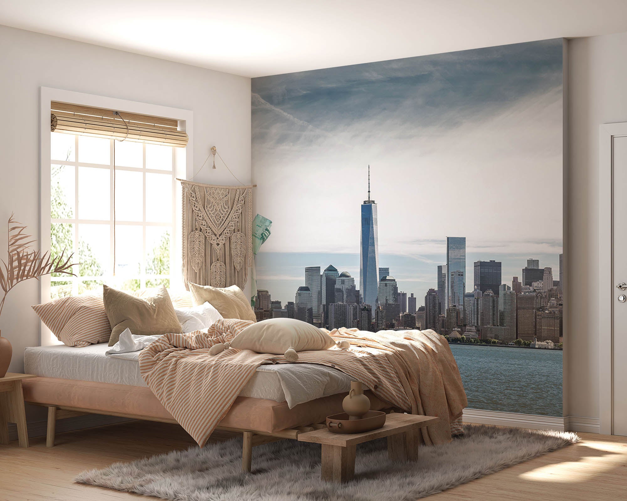 Vrijheidsbeeld New York met Wold Trade Center - LW00341 Fotobehang