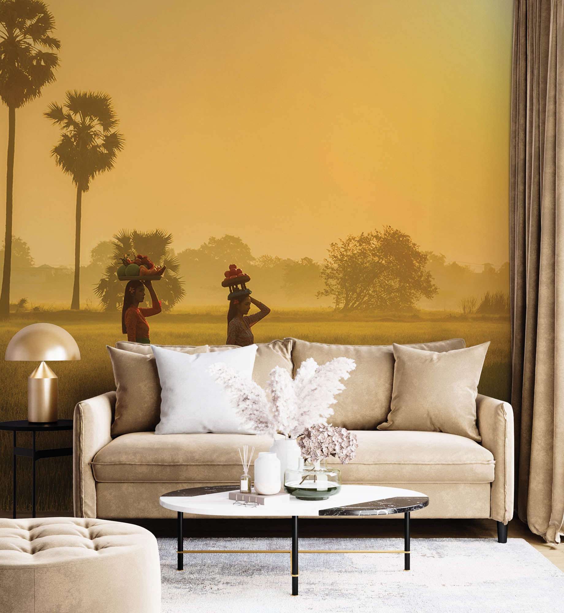 Vrouwen in rijstveld - LW00086 Fotobehang