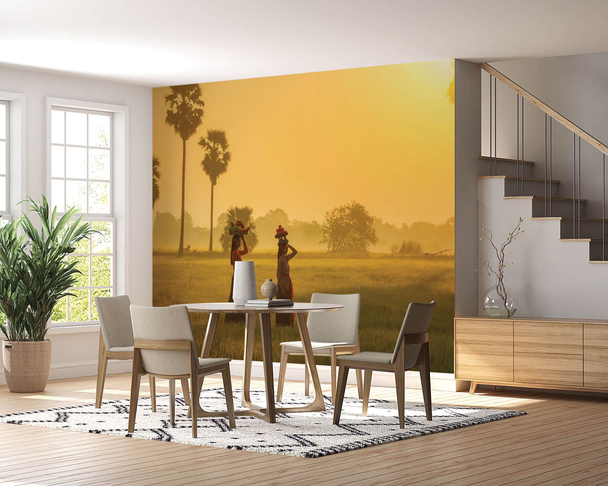 Vrouwen in rijstveld - LW00086 Fotobehang