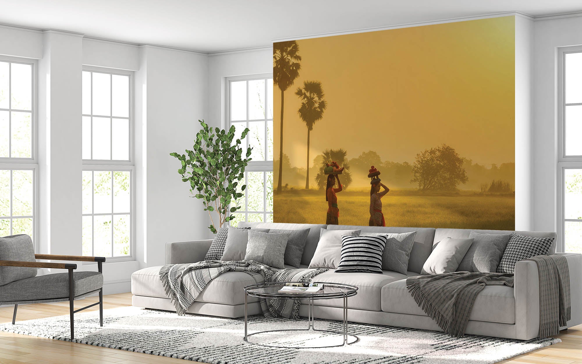 Vrouwen in rijstveld - LW00086 Fotobehang