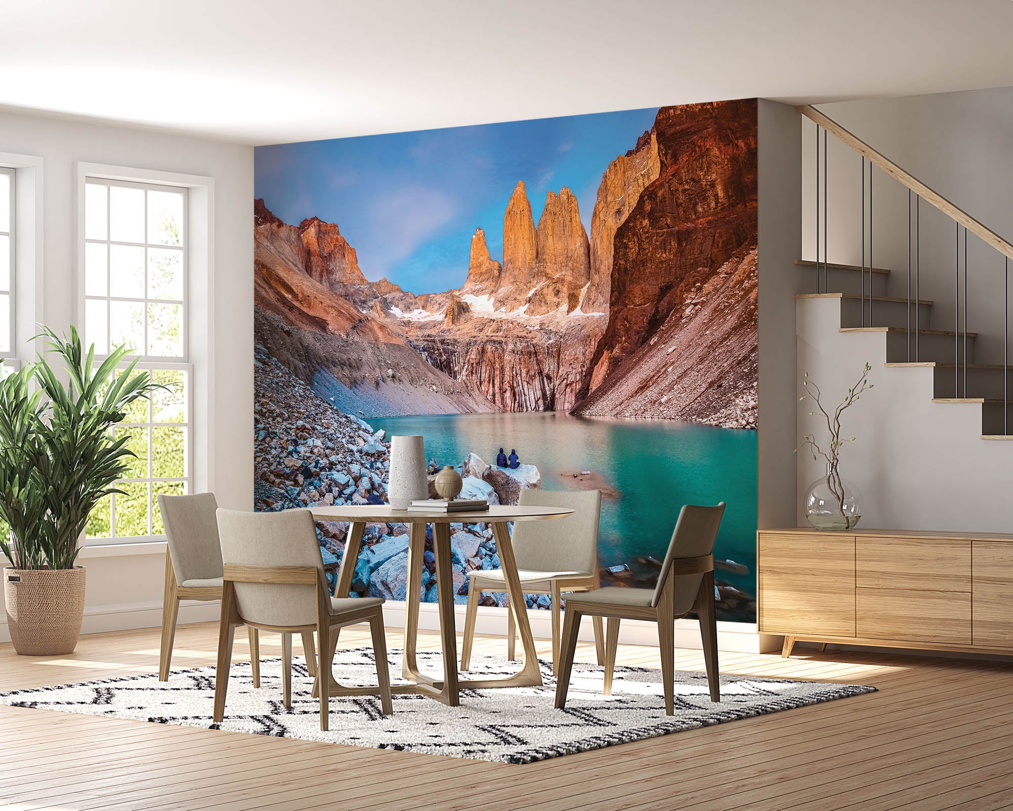 Water omringt door bergen en rotsen - LW00278 Fotobehang