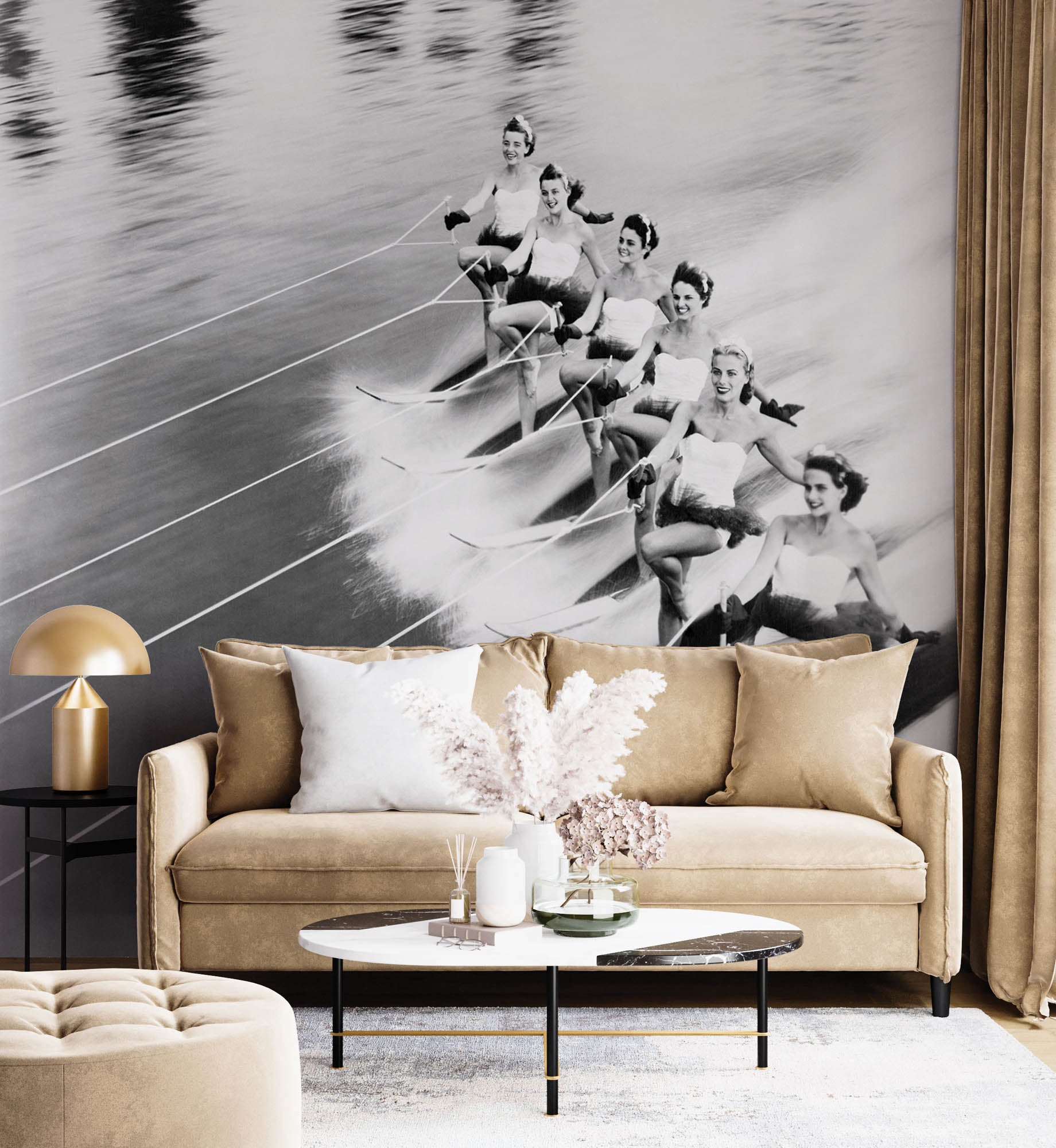 Waterskiënde vrouwen - LW00401 Fotobehang