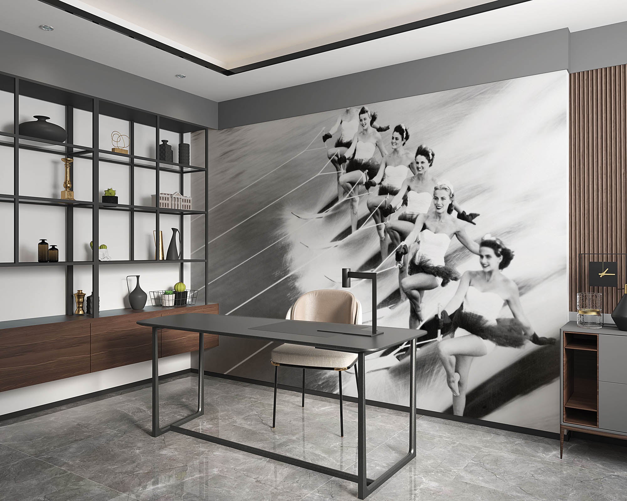 Waterskiënde vrouwen - LW00401 Fotobehang