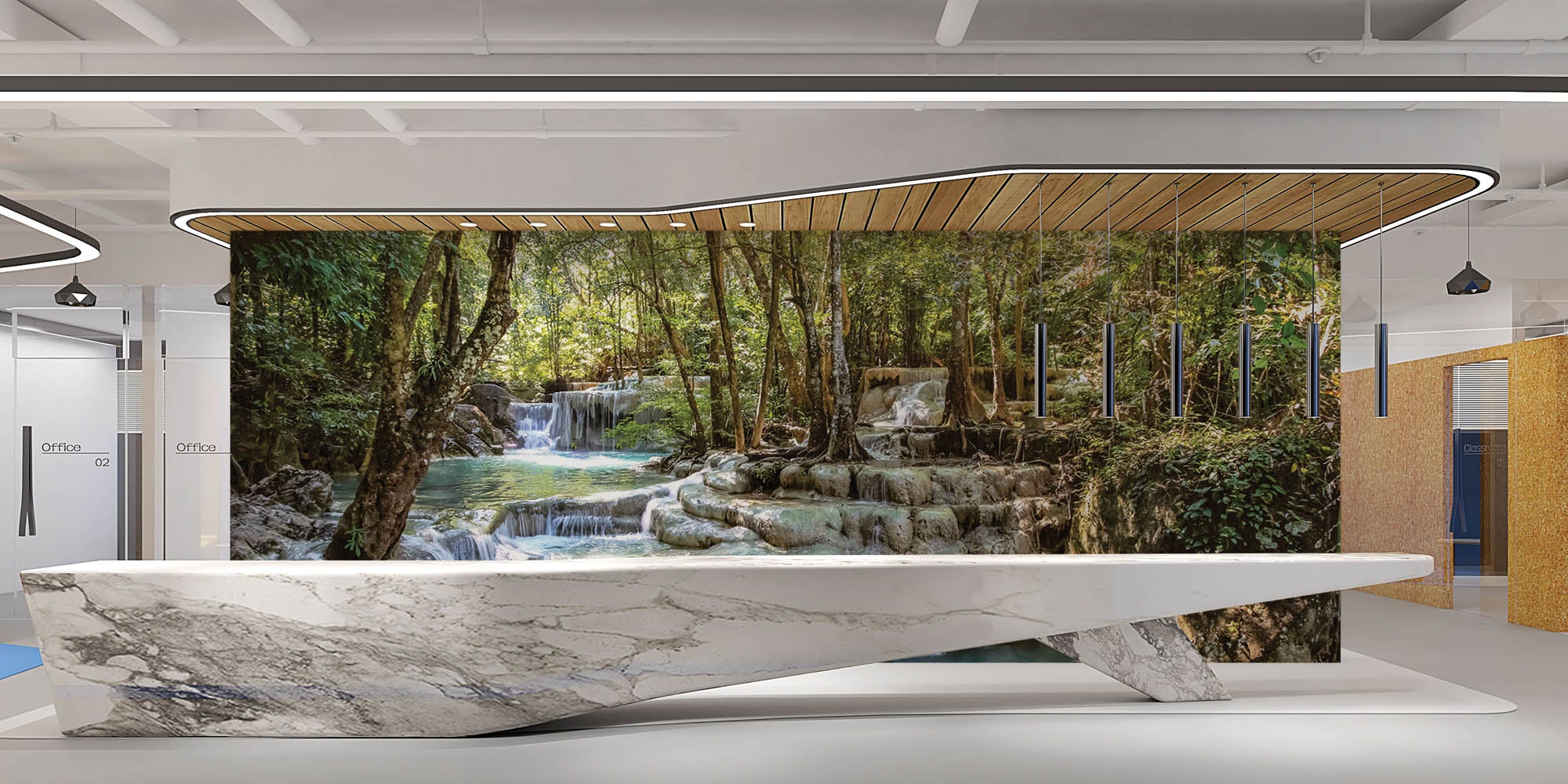 Waterval door bos - LW00288 Fotobehang