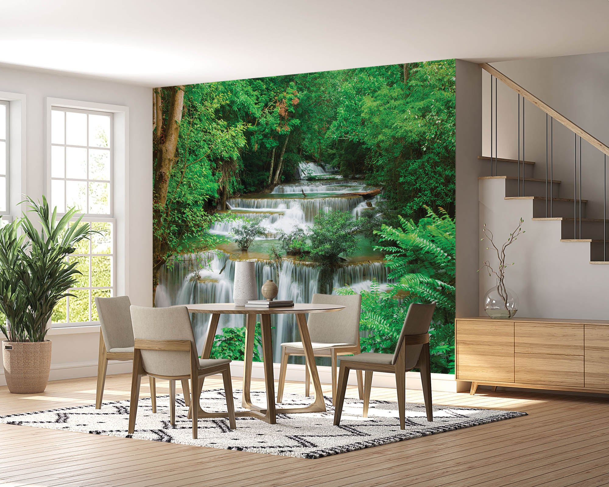 Waterval in groen bos - LW00247 Fotobehang