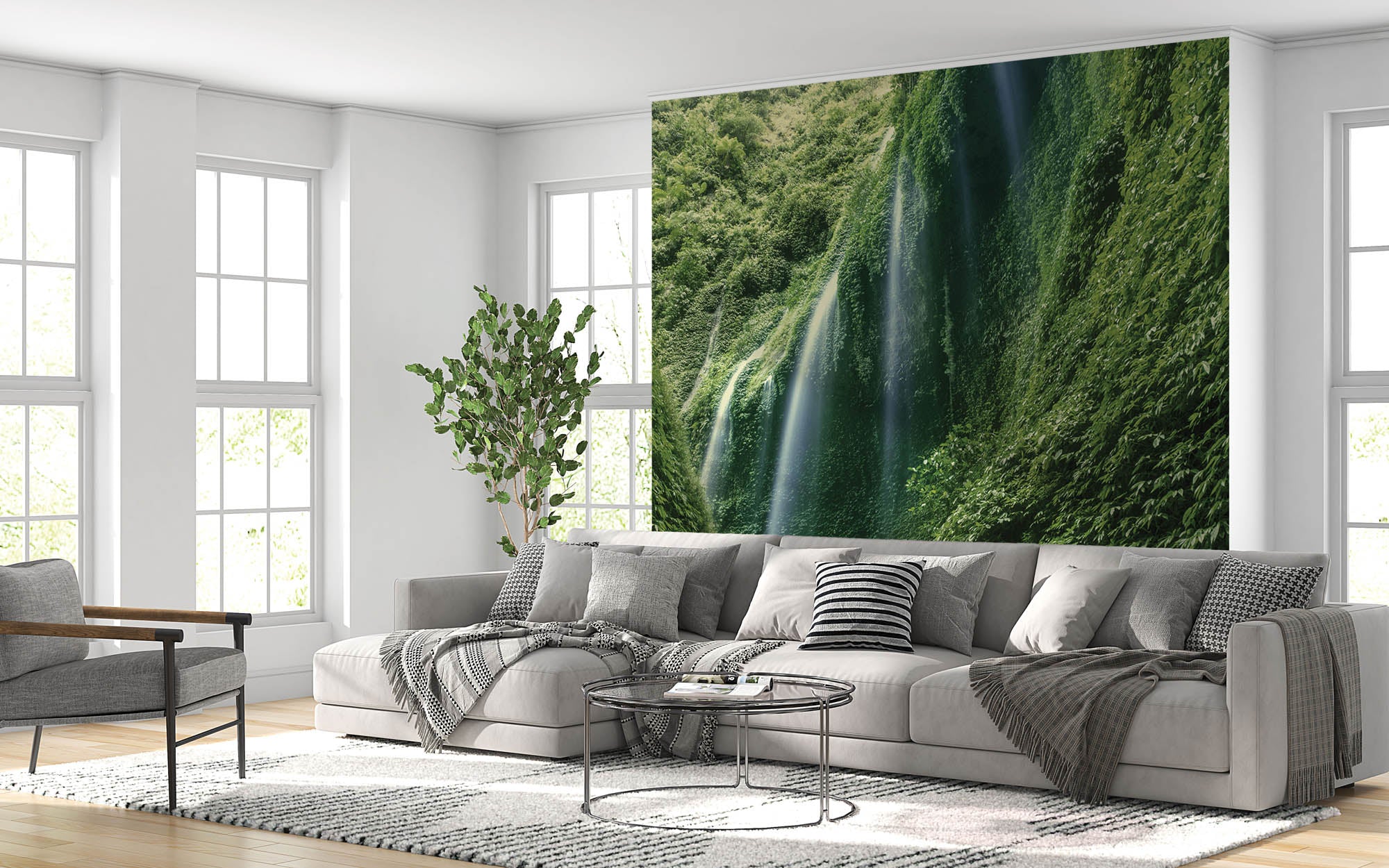 Waterval vanaf een berg - LW00255 Fotobehang